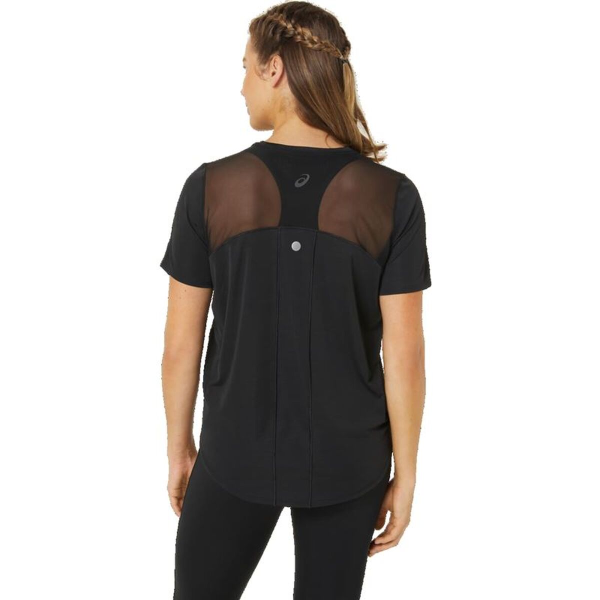 Tricou cu Mânecă Scurtă Femei Asics Road Negru