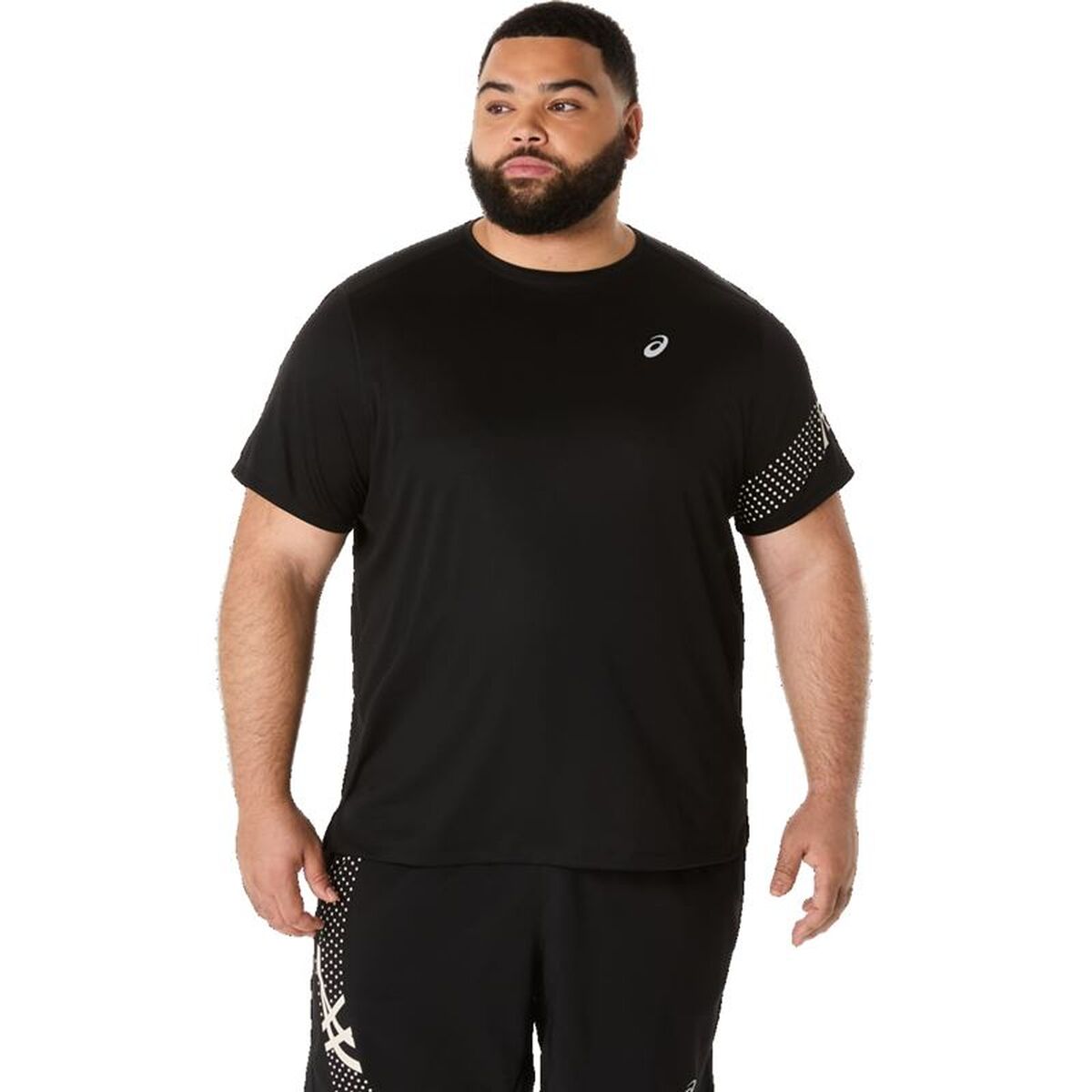 Tricou cu Mânecă Scurtă Bărbați Asics Icon Negru
