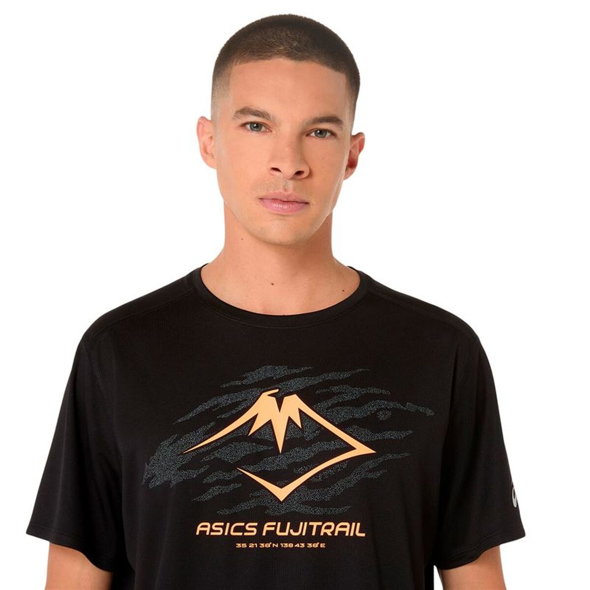 Tricou cu Mânecă Scurtă Bărbați Asics Fujitrail Logo Negru