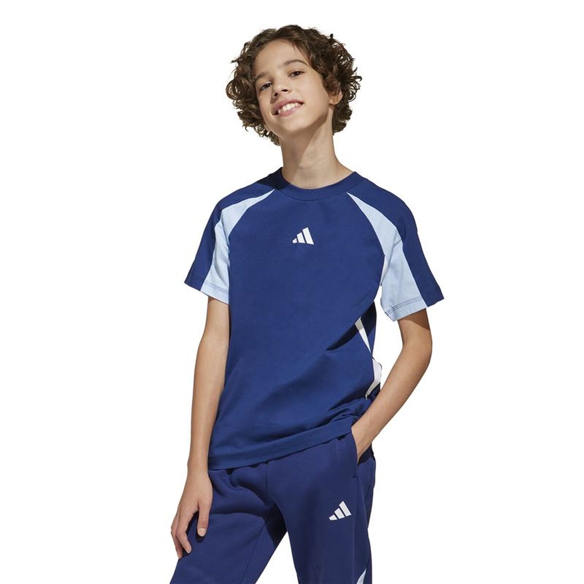 Tricou cu Mânecă Scurtă pentru Copii Adidas JD0060 Albastru