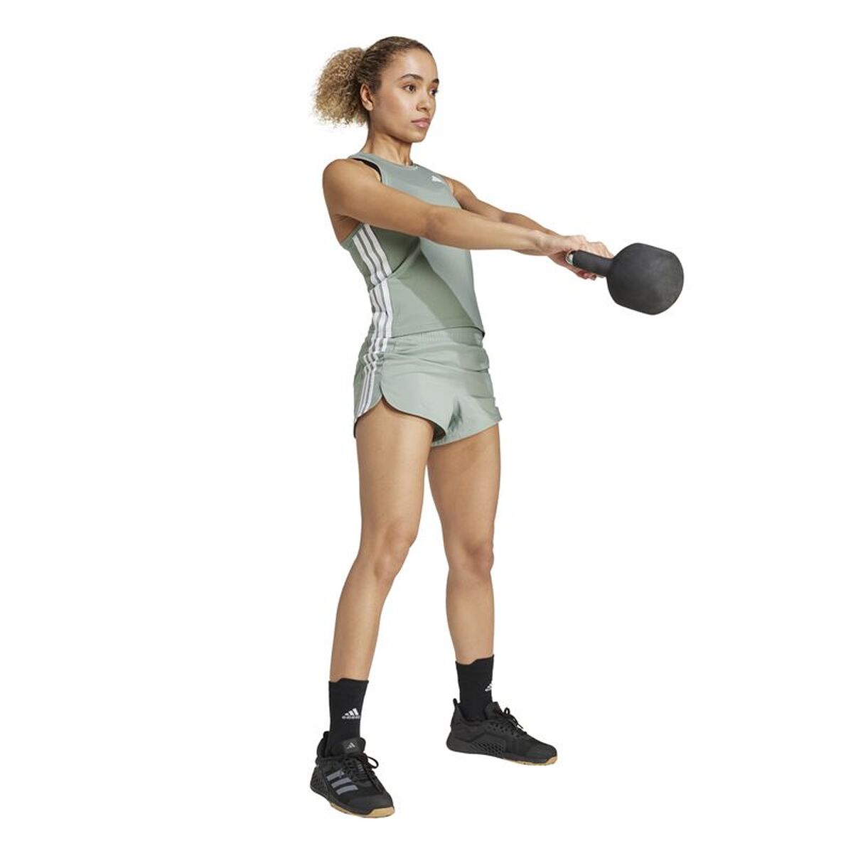 Pantaloni Scurți Sport pentru Damă Adidas Pacer Wvn High Verde