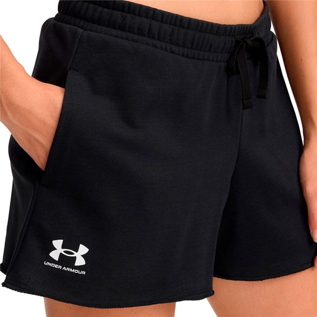 Pantaloni Scurți Sport pentru Damă Under Armour Rival Terry Short Negru