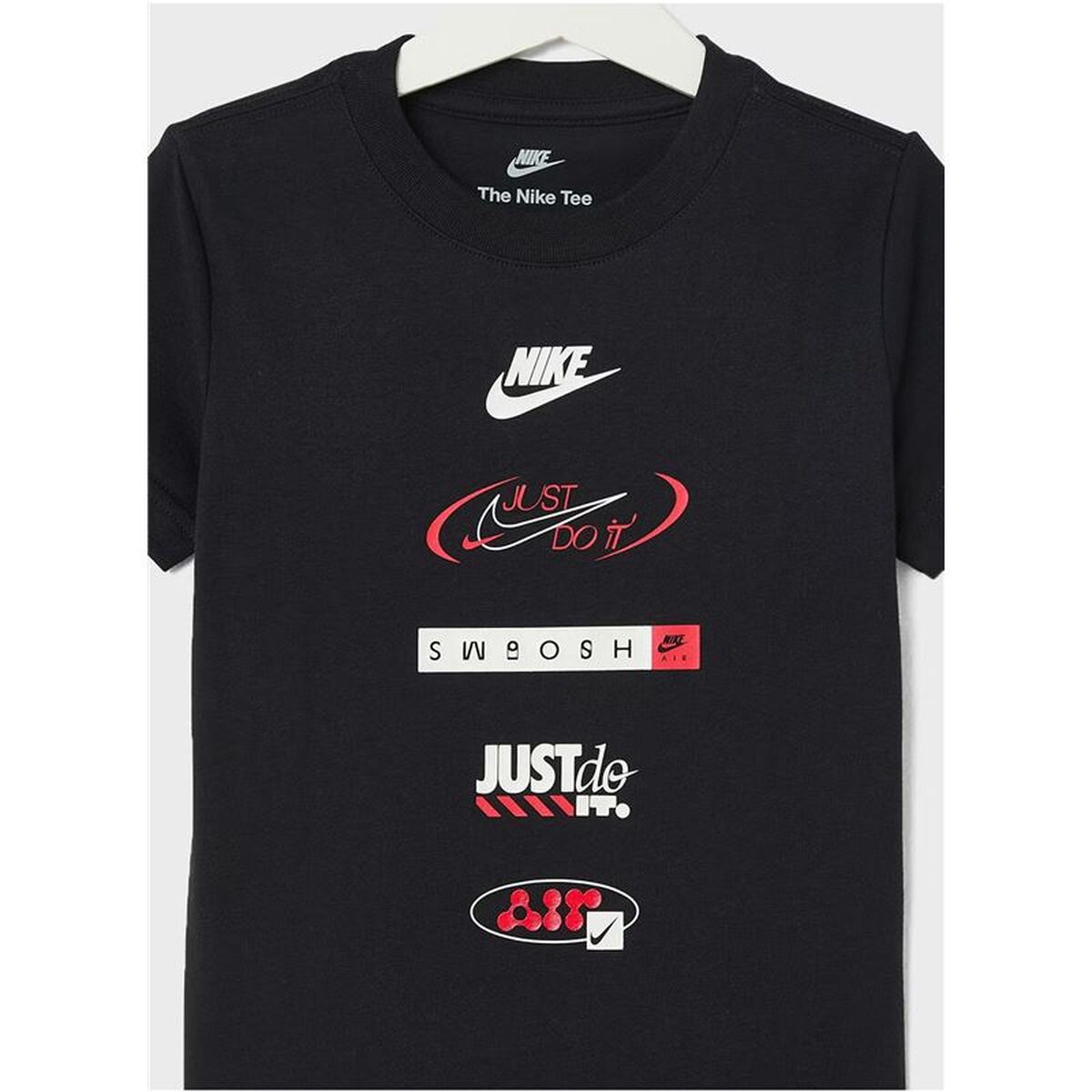 Tricou cu Mânecă Scurtă pentru Copii Nike Brandmark Stack Negru