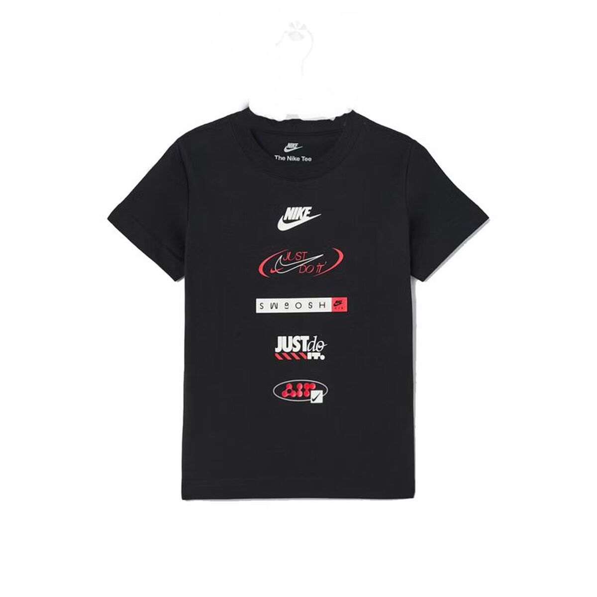 Tricou cu Mânecă Scurtă pentru Copii Nike Brandmark Stack Negru