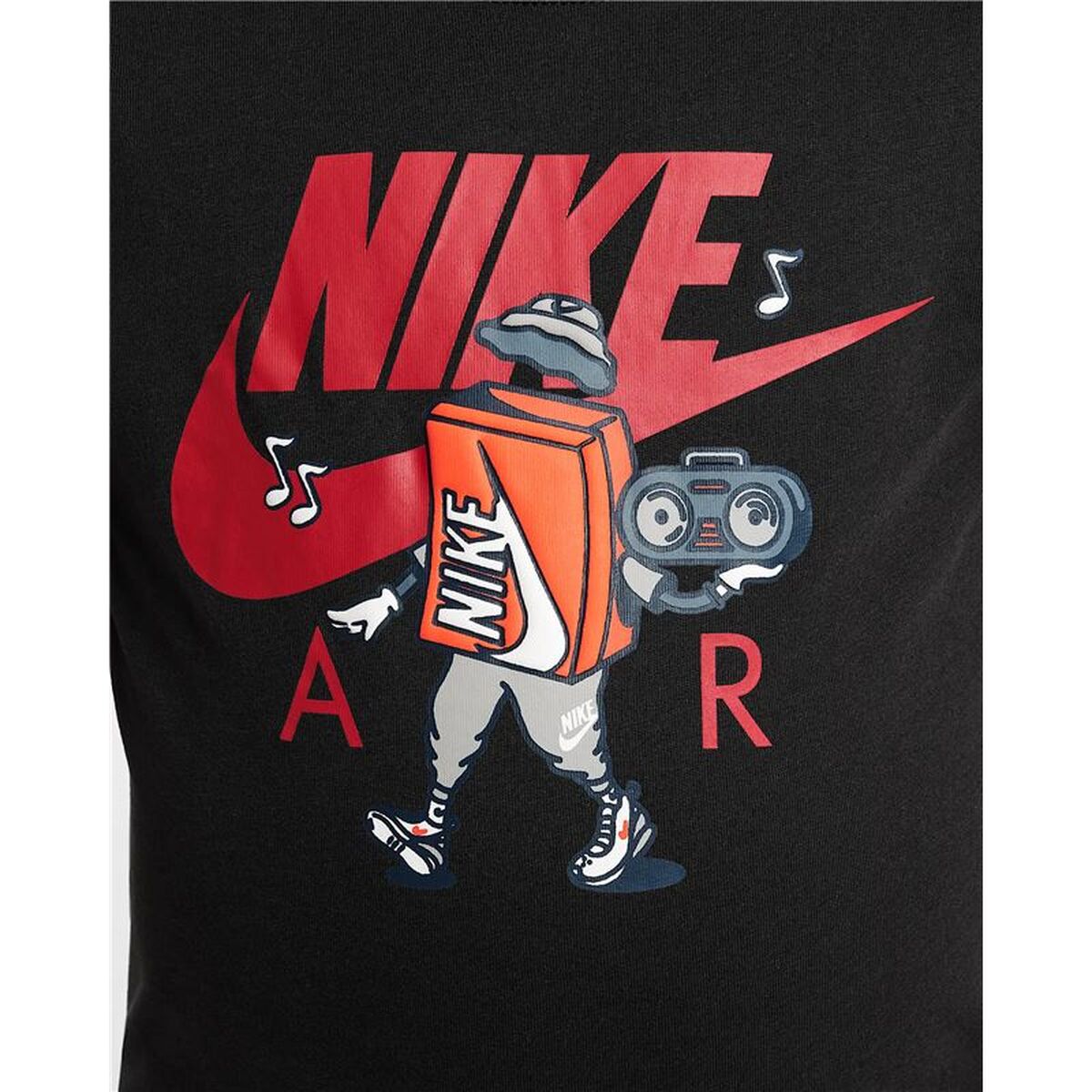 Tricou cu Mânecă Scurtă pentru Copii Nike Air Boxy Negru