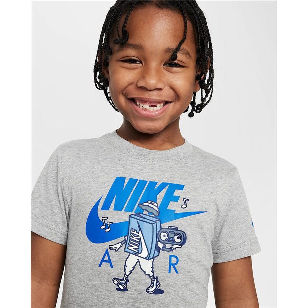 Tricou cu Mânecă Scurtă pentru Copii Nike Air Boxy Gri deschis