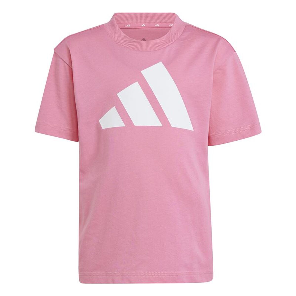 Tricou cu Mânecă Scurtă pentru Copii Adidas Essentials Big Logo Alb Roz