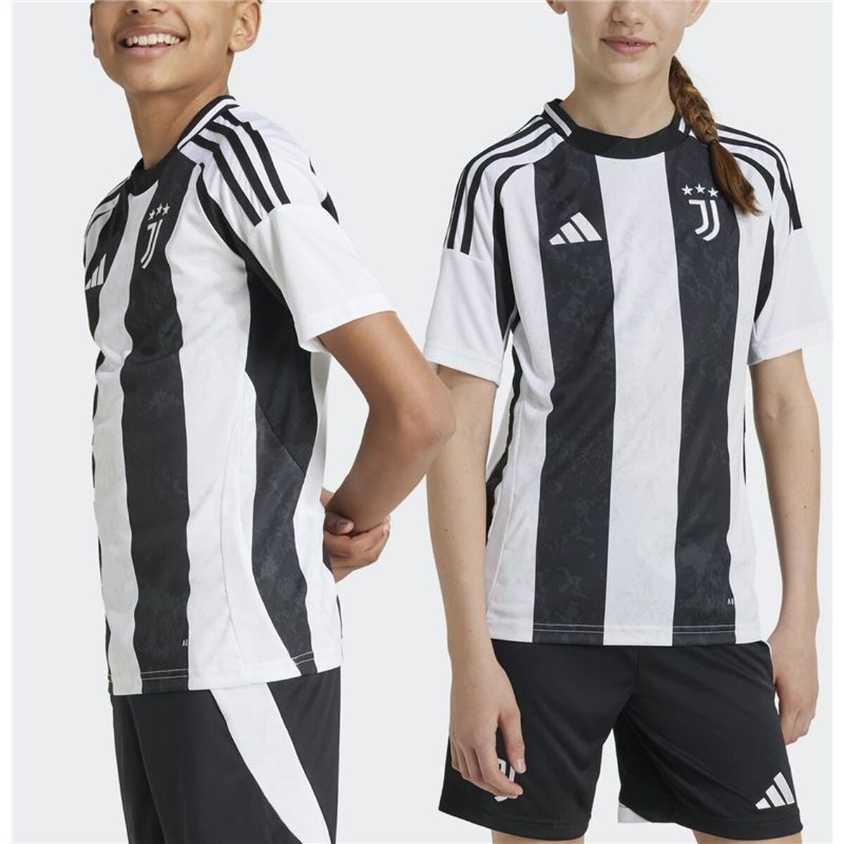 Tricou de Fotbal cu Mânecă Scurtă pentru Copii Adidas Juventus 24/25 Home Negru