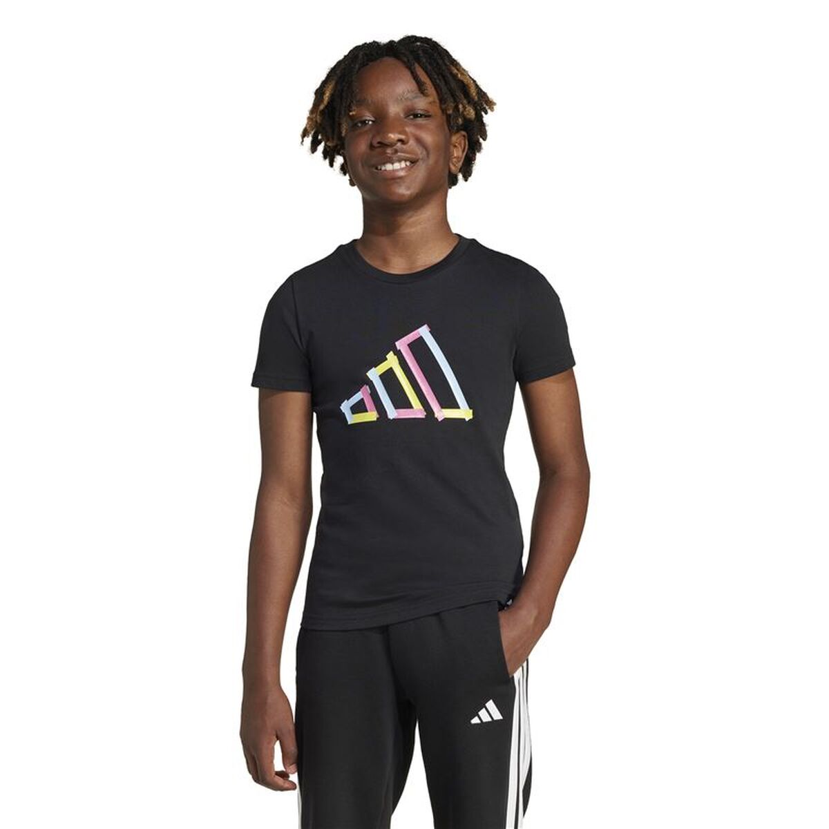 Tricou cu Mânecă Scurtă pentru Copii Adidas Negru