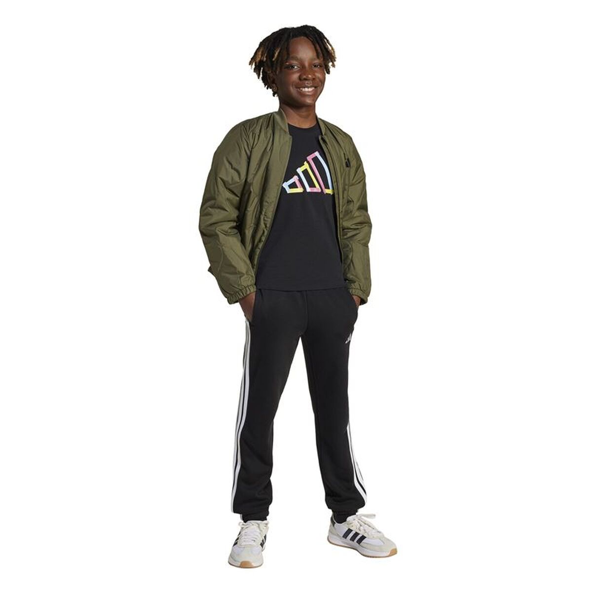 Tricou cu Mânecă Scurtă pentru Copii Adidas Negru