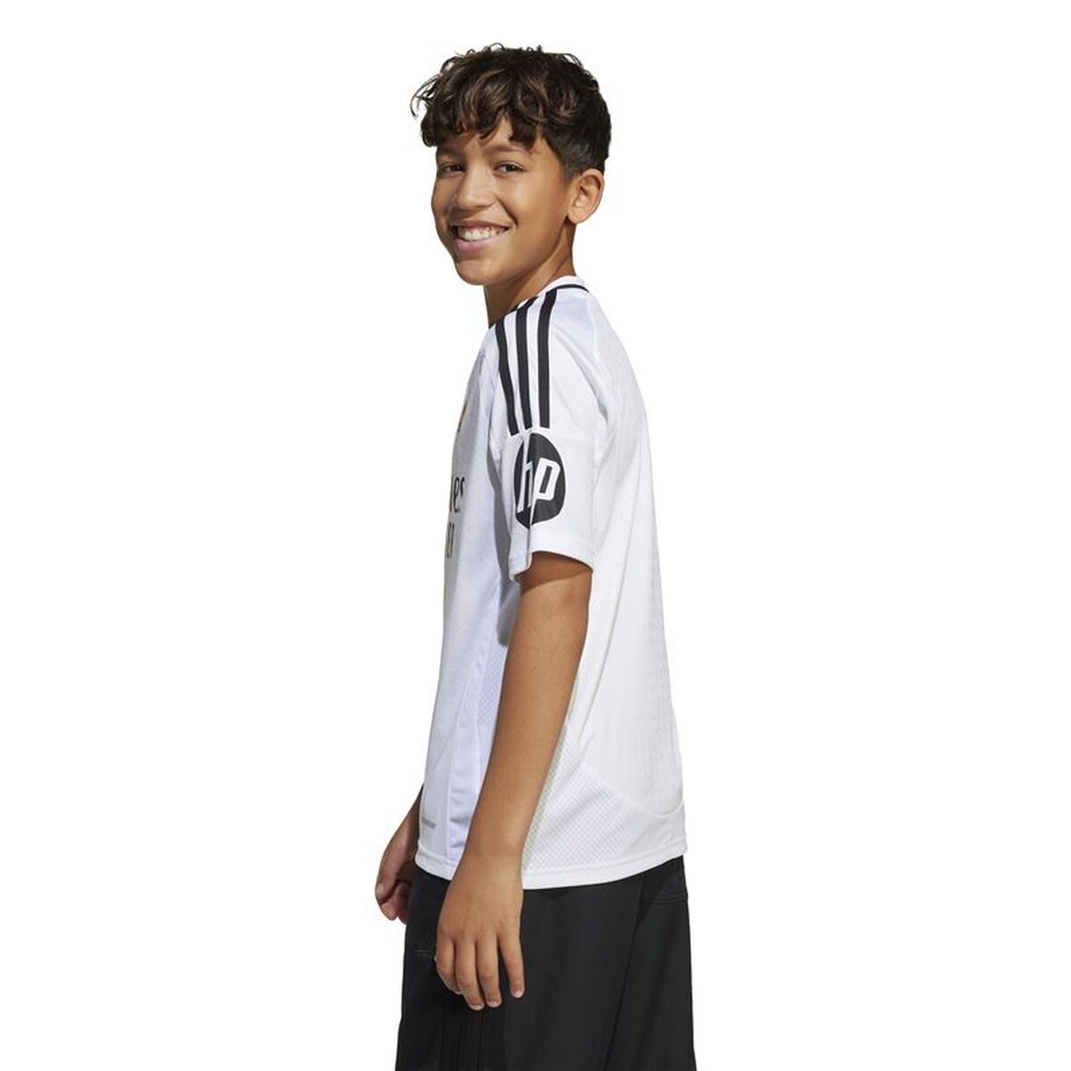 Tricou de Fotbal cu Mânecă Scurtă pentru Copii Adidas Real H Jsy Alb
