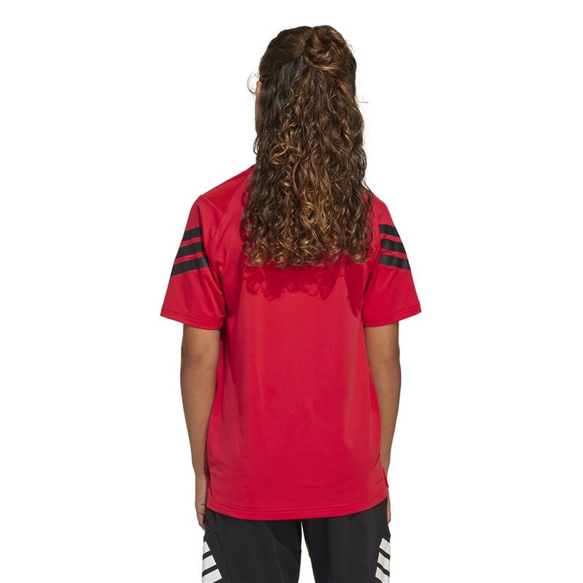 Tricou cu Mânecă Scurtă pentru Copii Adidas All Sports Negru Roșu