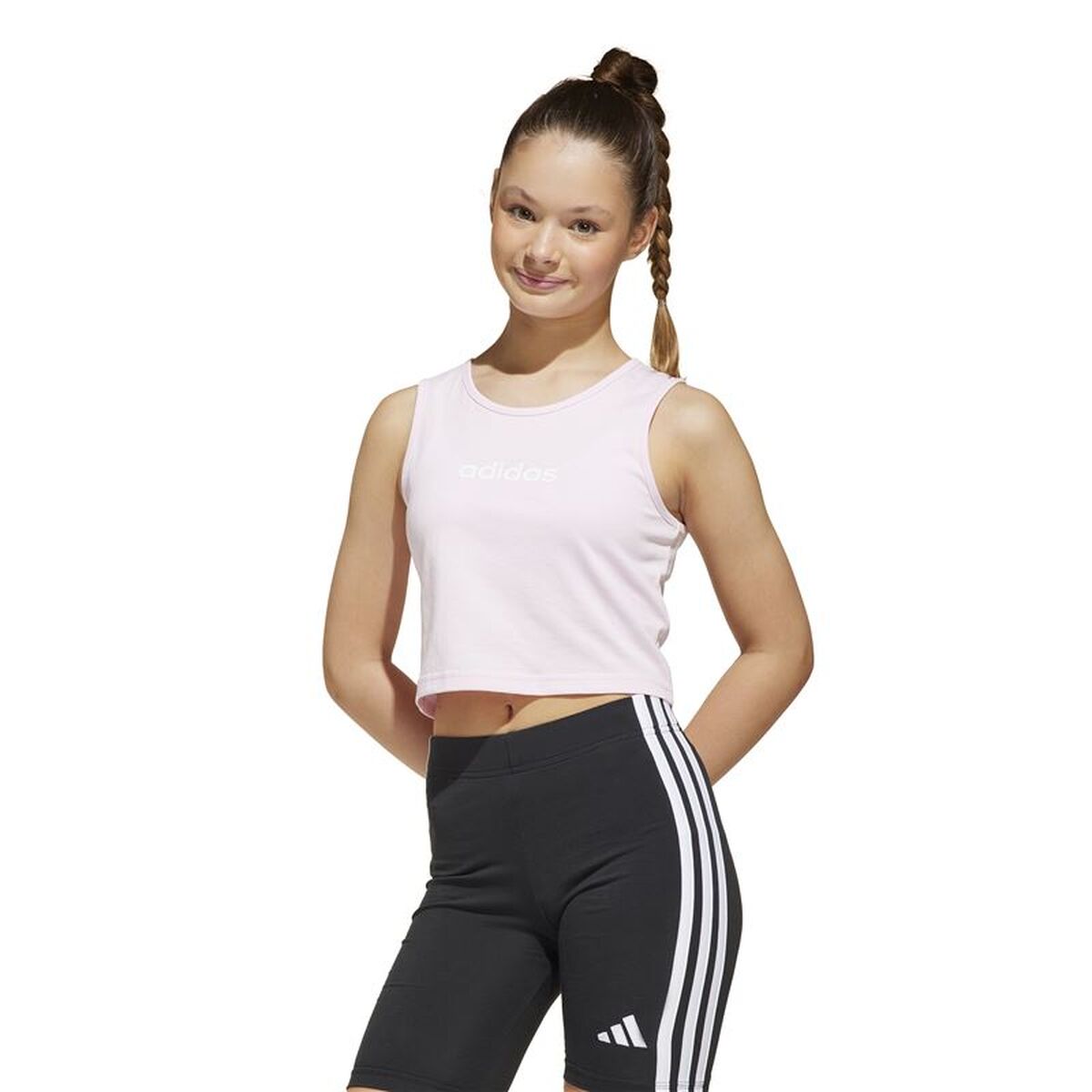 Tricou cu Bretele Copii Adidas Jg Lin Tk 160 Roz