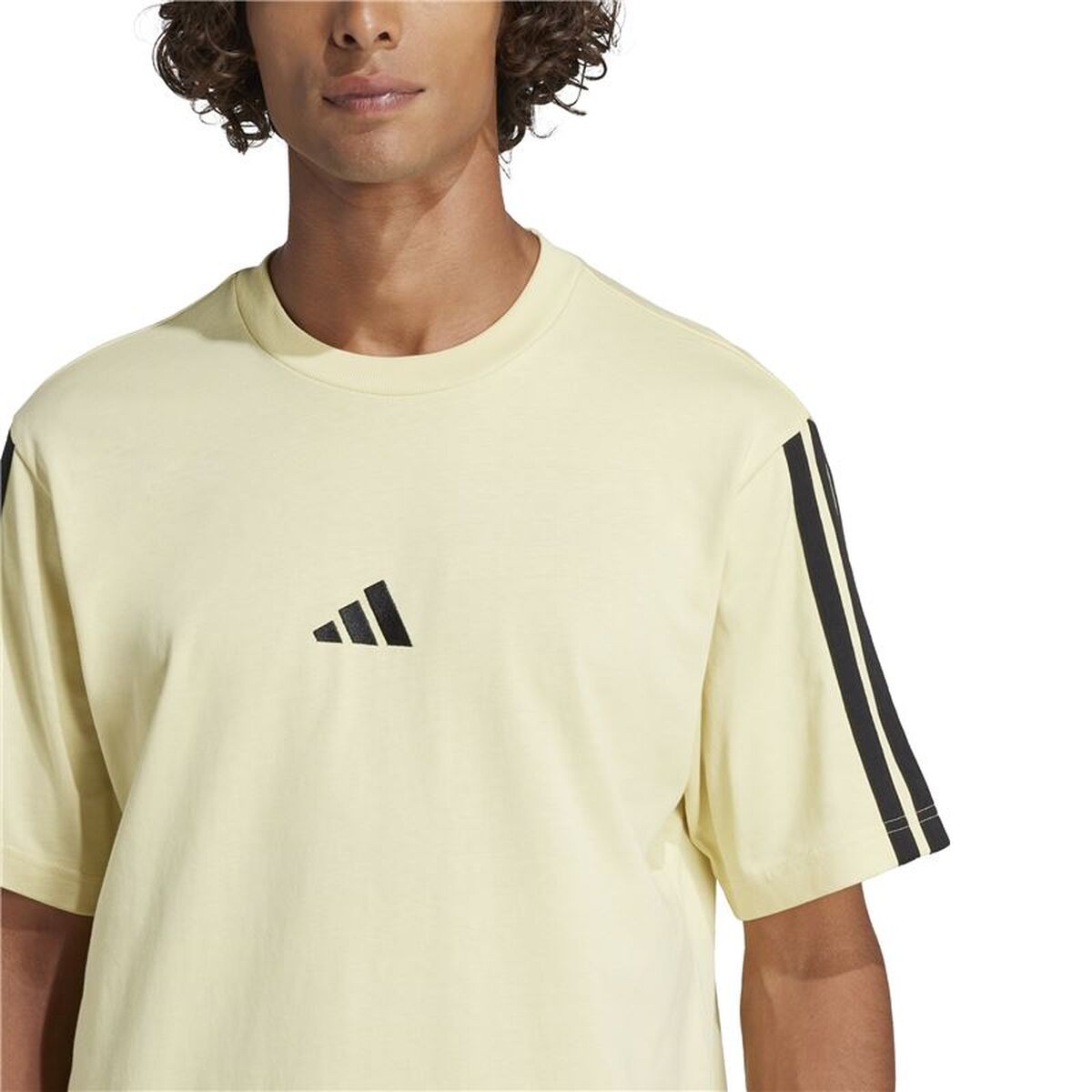 Tricou cu Mânecă Scurtă Bărbați Adidas 3stripes Bej