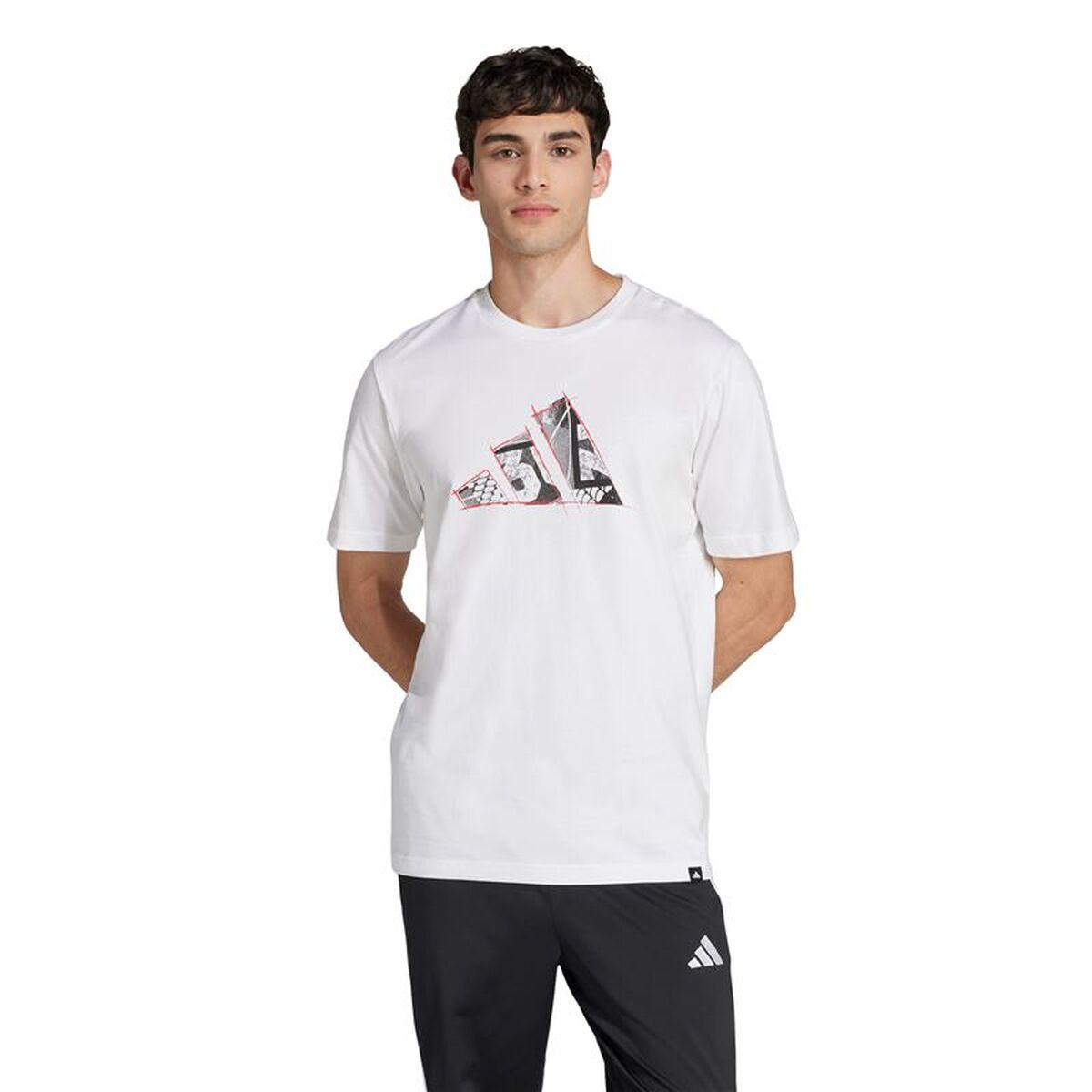 Tricou cu Mânecă Scurtă Bărbați Adidas Photo Logo Alb