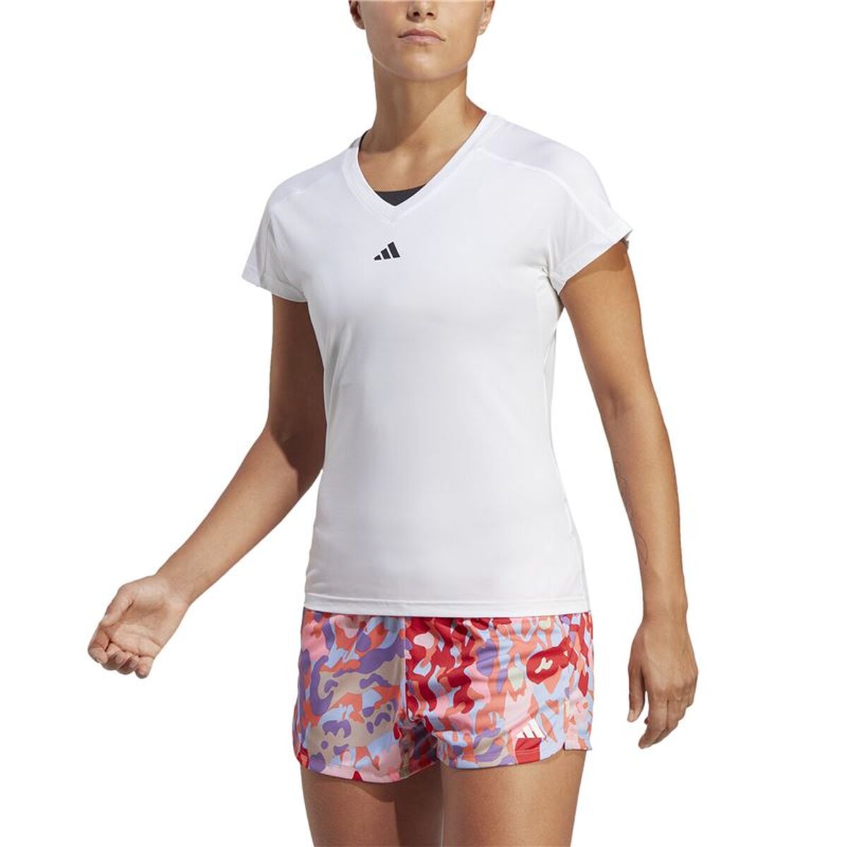 Tricou cu Mânecă Scurtă Femei Adidas Essentials Minimal Alb Fitness