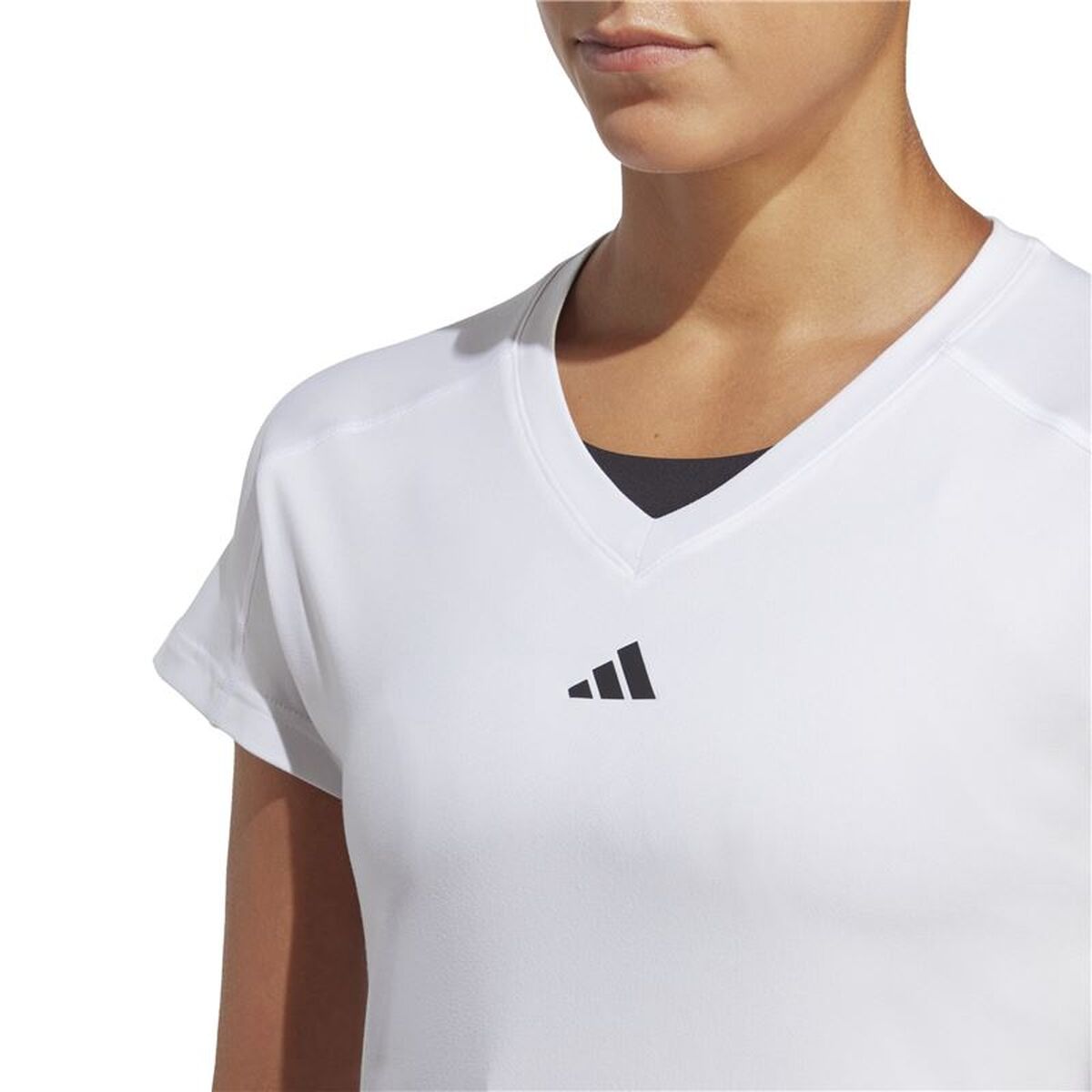 Tricou cu Mânecă Scurtă Femei Adidas Essentials Minimal Alb Fitness