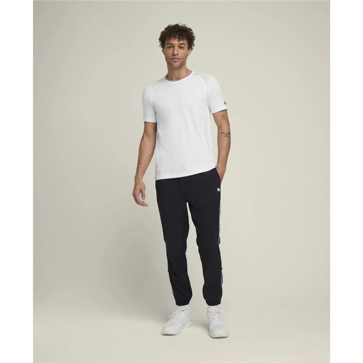 Tricou cu Mânecă Scurtă Bărbați Wilson Wilson Team Seamless Crew Alb Padel