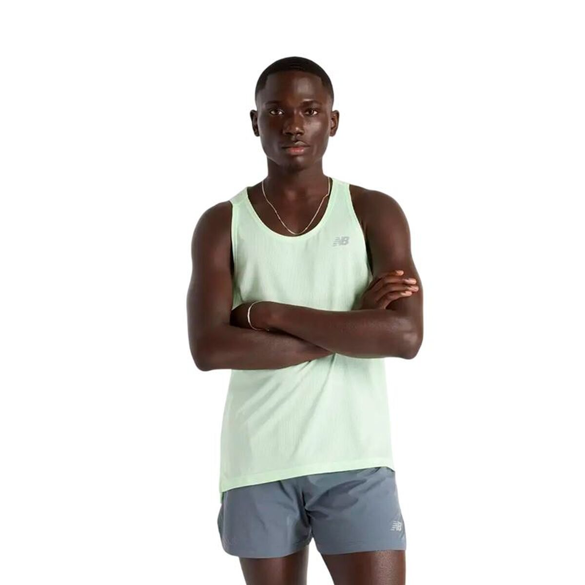 Tricou cu Bretele Bărbat New Balance Athletics Singlet Verde deschis