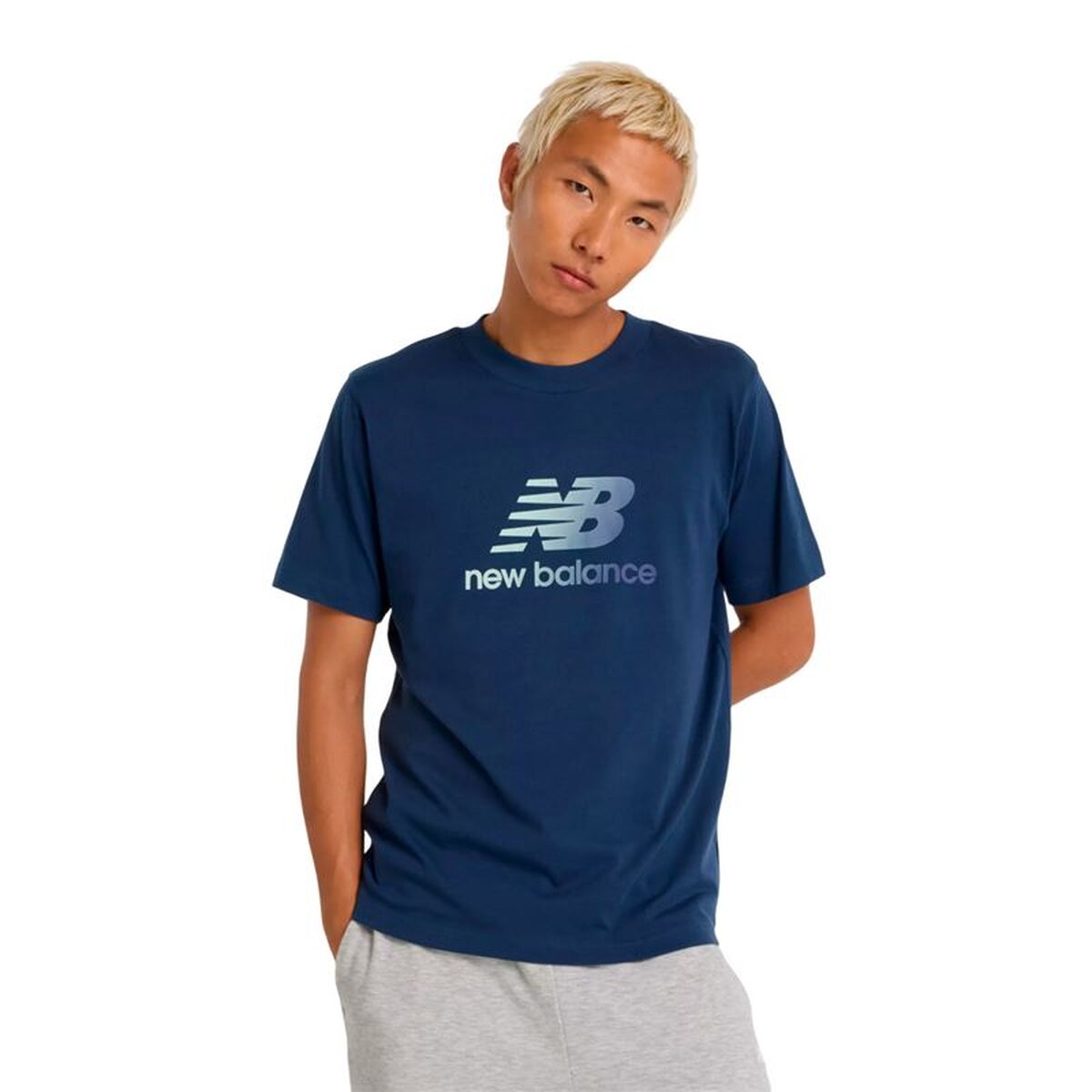 Tricou cu Mânecă Scurtă Bărbați New Balance Sport Essentials Gradient Albastru închis