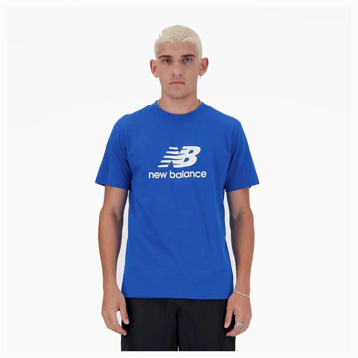 Tricou cu Mânecă Scurtă Bărbați New Balance Sport Essentials Logo Albastru