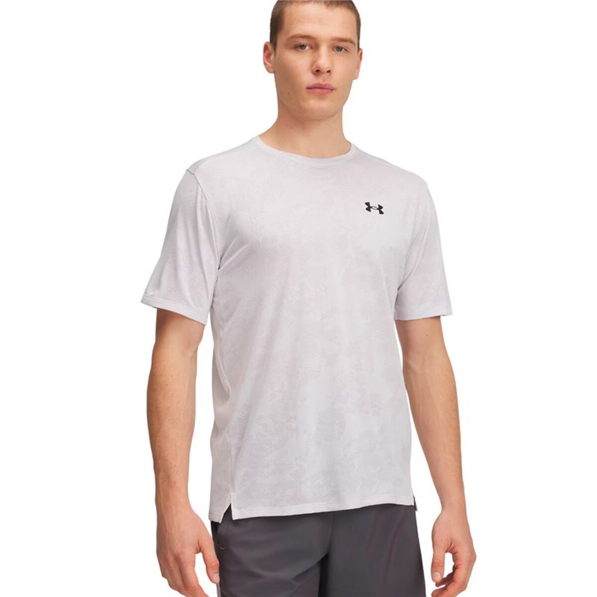 Tricou cu Mânecă Scurtă Bărbați Under Armour Tech Gri deschis