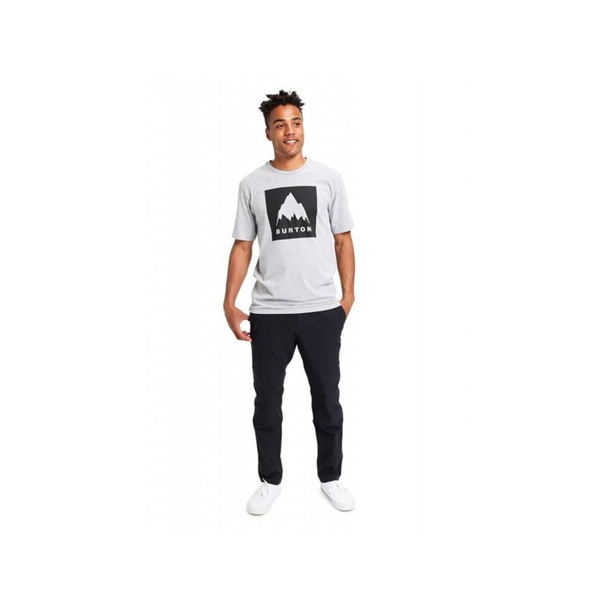 Tricou cu Mânecă Scurtă Bărbați Burton Classic Mountain High Gri deschis