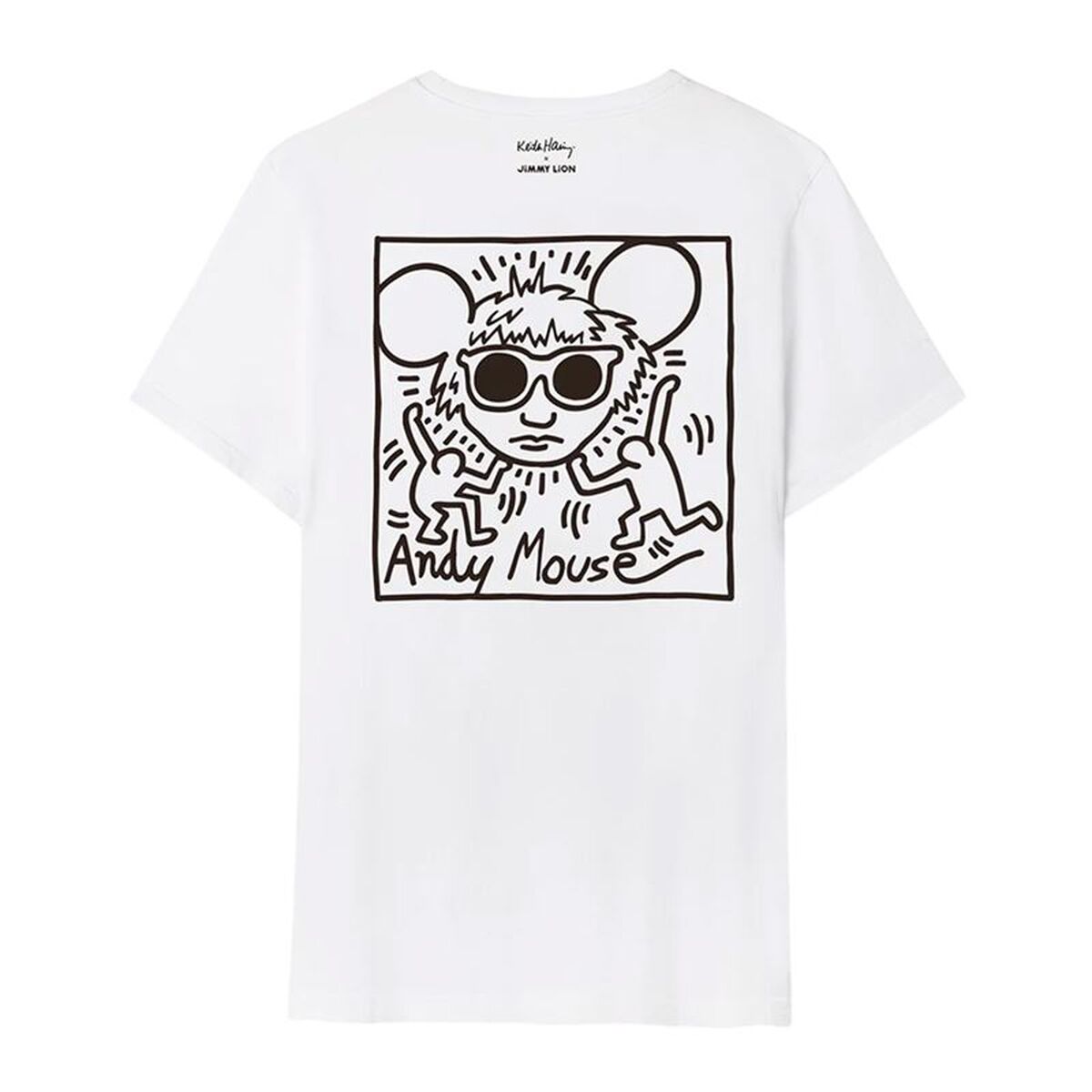 Tricou cu Mânecă Scurtă Bărbați Jimmy Lion Keith Haring x Jimmy Lion Alb