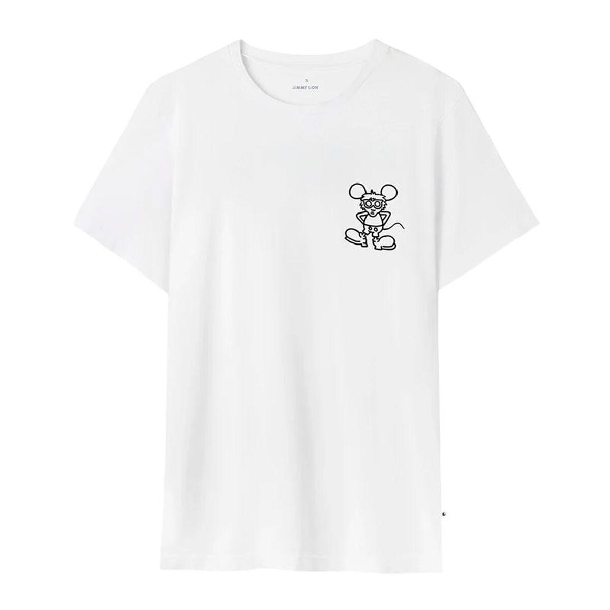 Tricou cu Mânecă Scurtă Bărbați Jimmy Lion Keith Haring x Jimmy Lion Alb