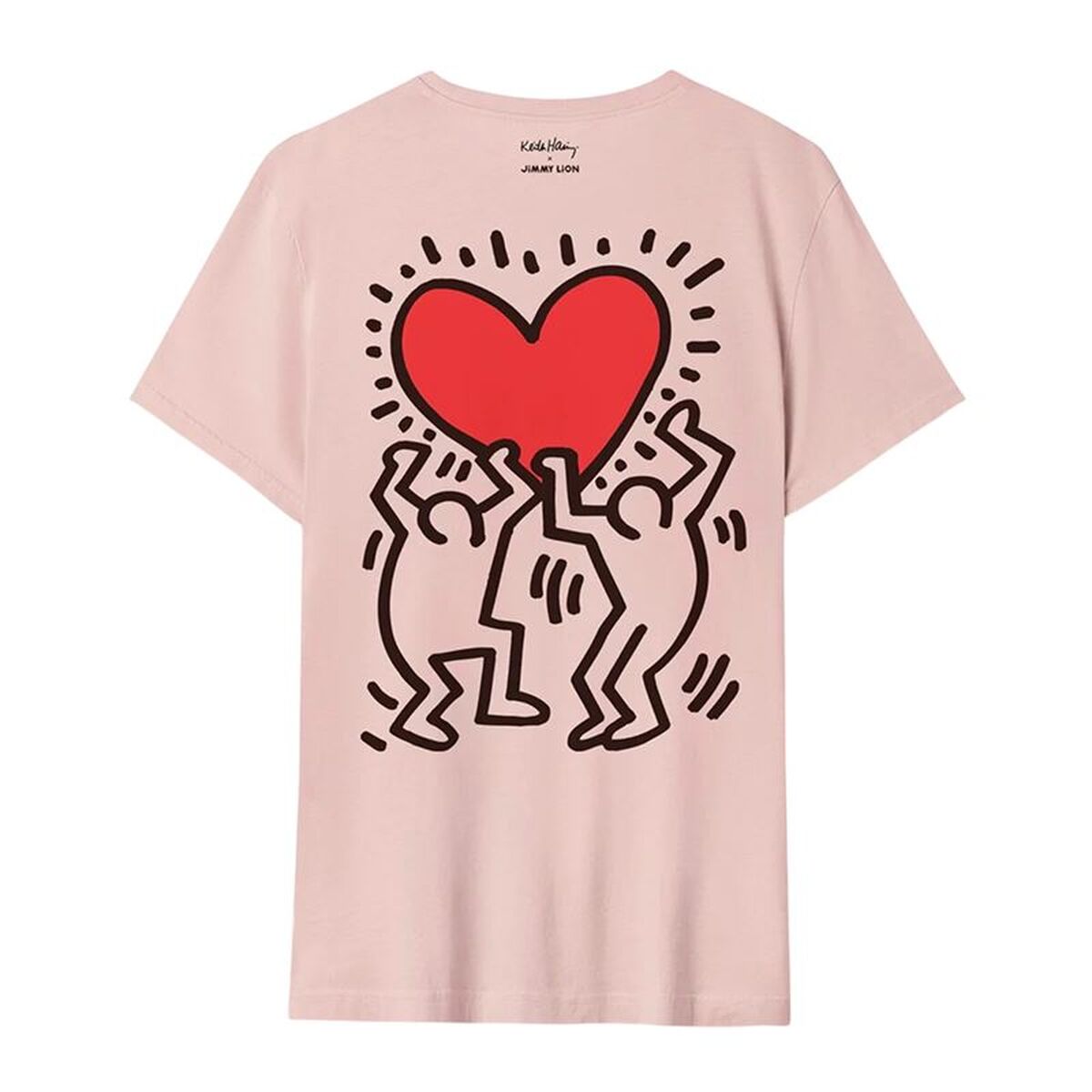 Tricou cu Mânecă Scurtă Bărbați Jimmy Lion Keith Haring x Jimmy Lion Roz