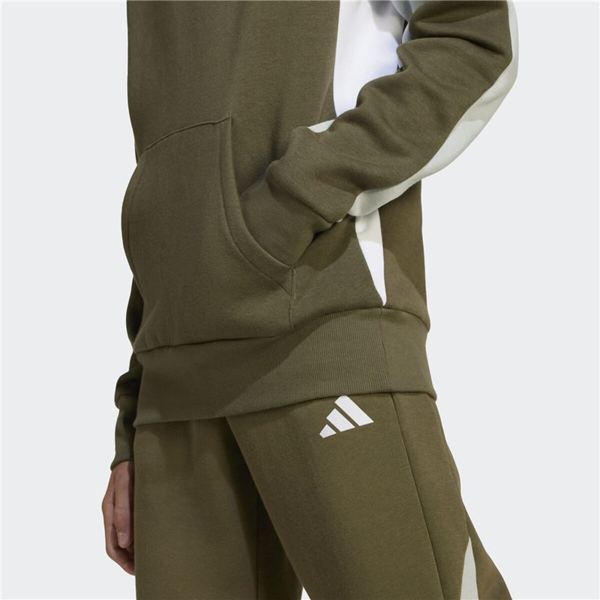 Hanorac cu Glugă Copii Adidas Cb Fl Hd Verde inchis