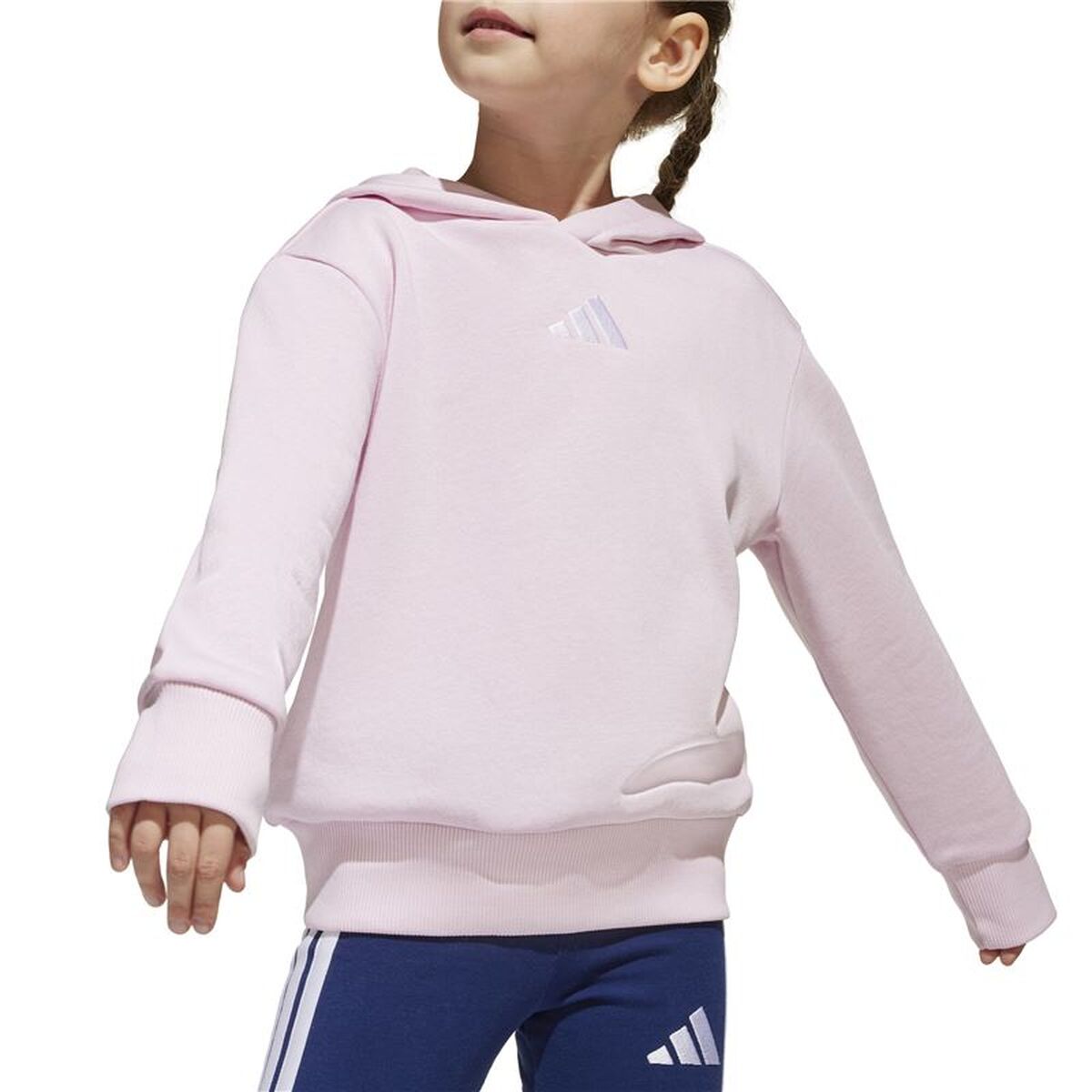 Hanorac cu glugă pentru fete Adidas LK SL FL HD Roz