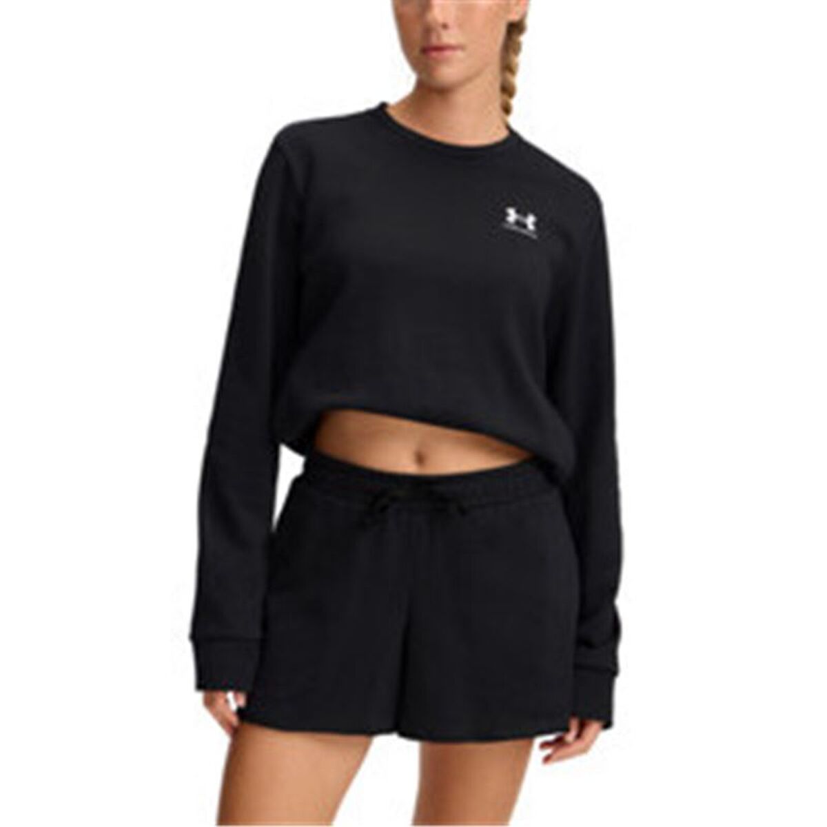 Hanorac fără Glugă Femei Under Armour Rival Terry Crew Negru