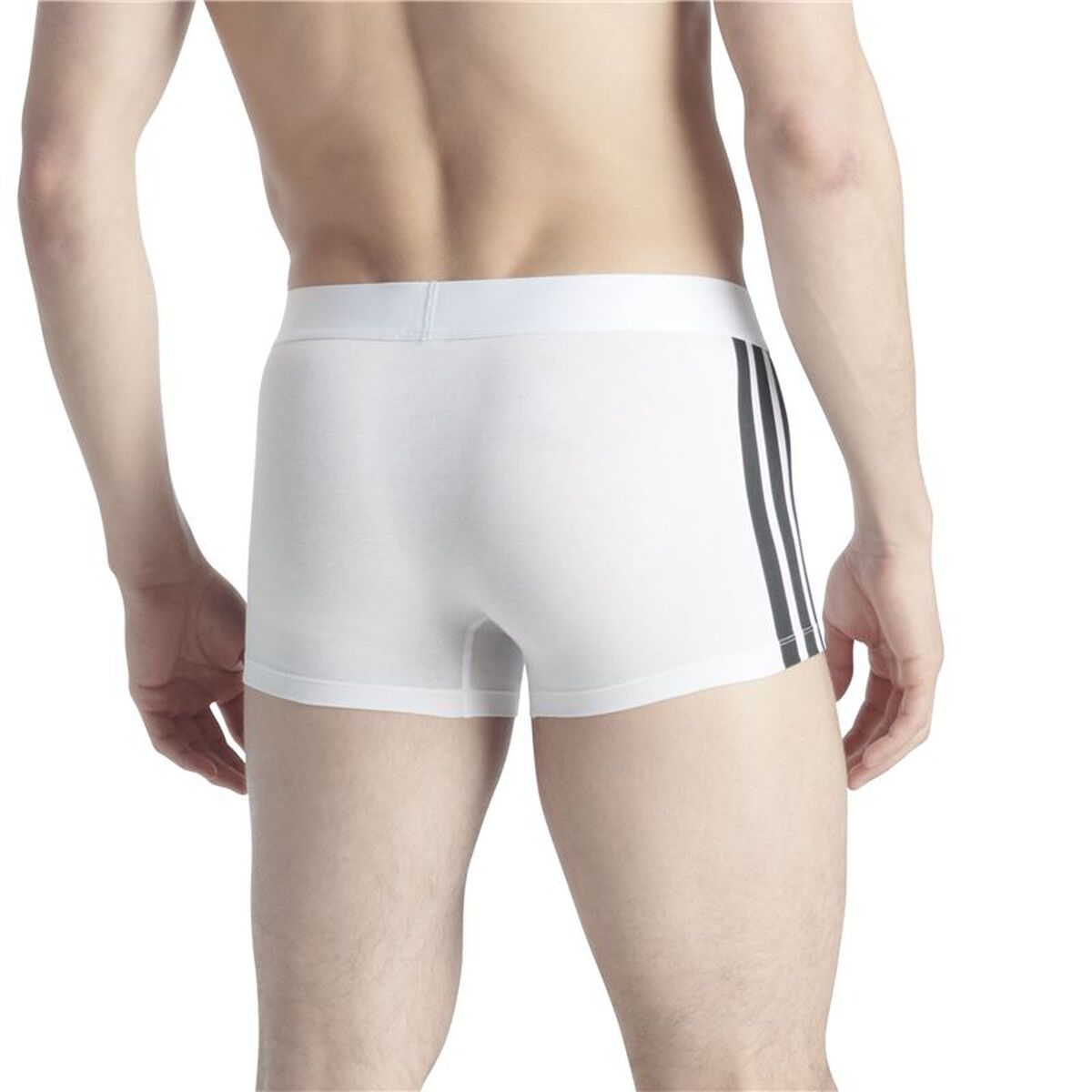 Boxeri pentru bărbați Adidas Trunk Low Rise 3 Stripes Alb 2 Piese