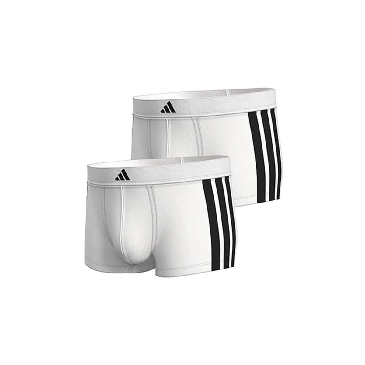 Boxeri pentru bărbați Adidas Trunk Low Rise 3 Stripes Alb 2 Piese