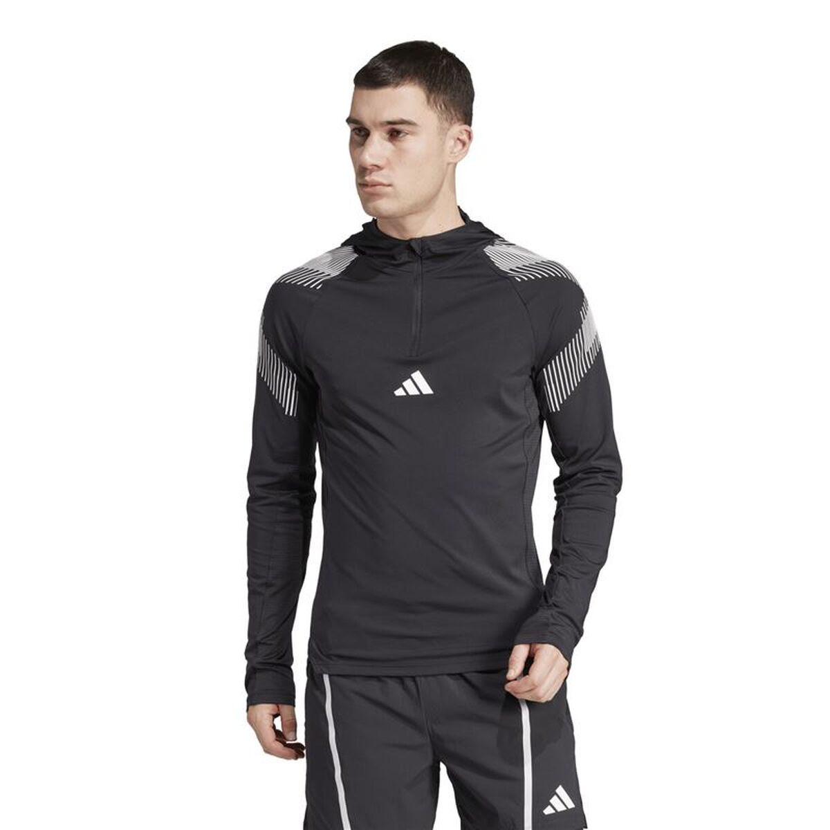 Hanorac cu Glugă Bărbați Adidas Ps Quarter Zip Negru