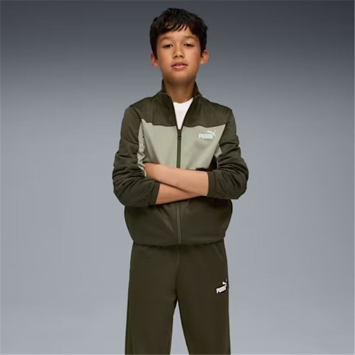 Trening Copii Puma Poly Colorblock Măslină