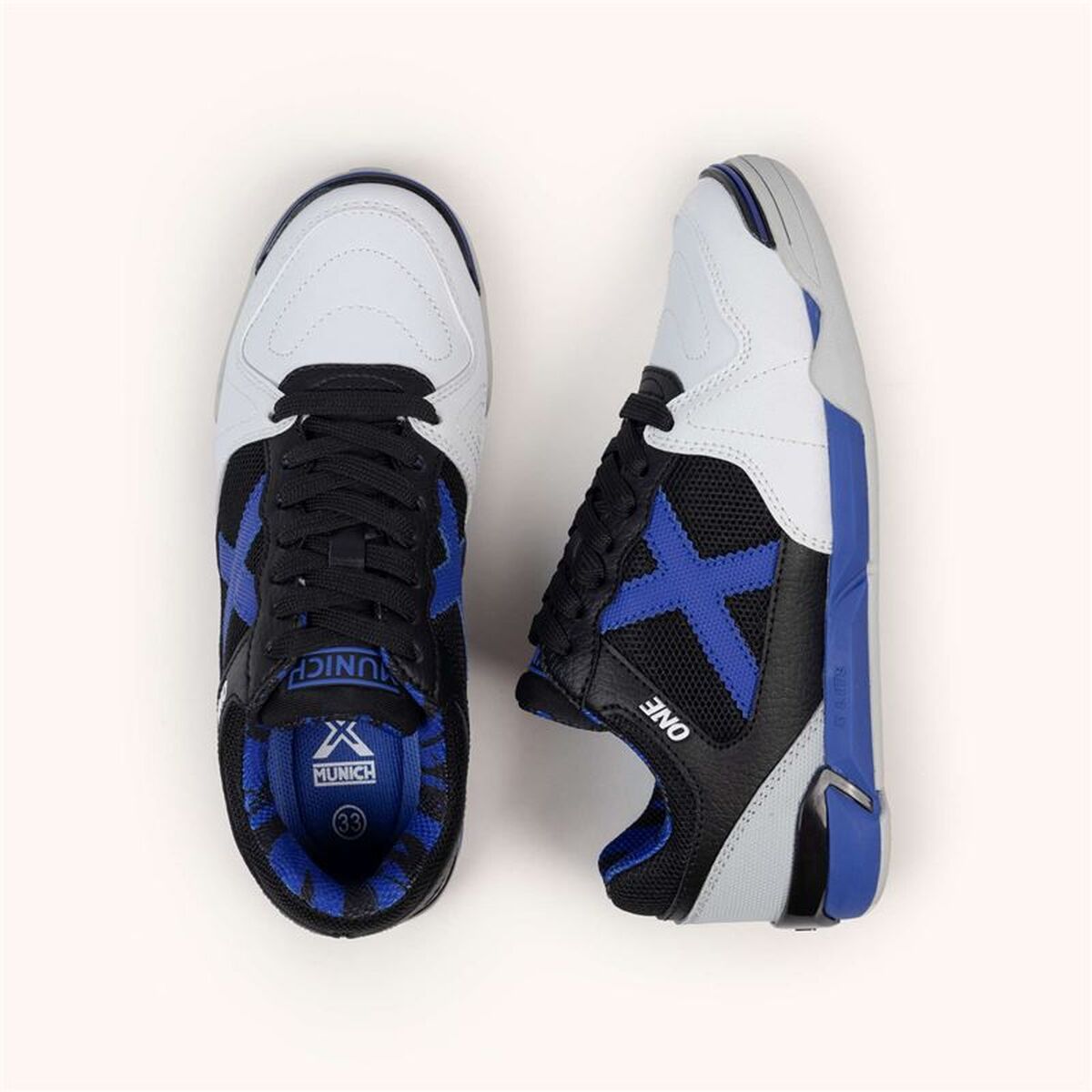 Încălțăminte de Fotbal Sală pentru Copii Munich Munich One Kid 74 Alb