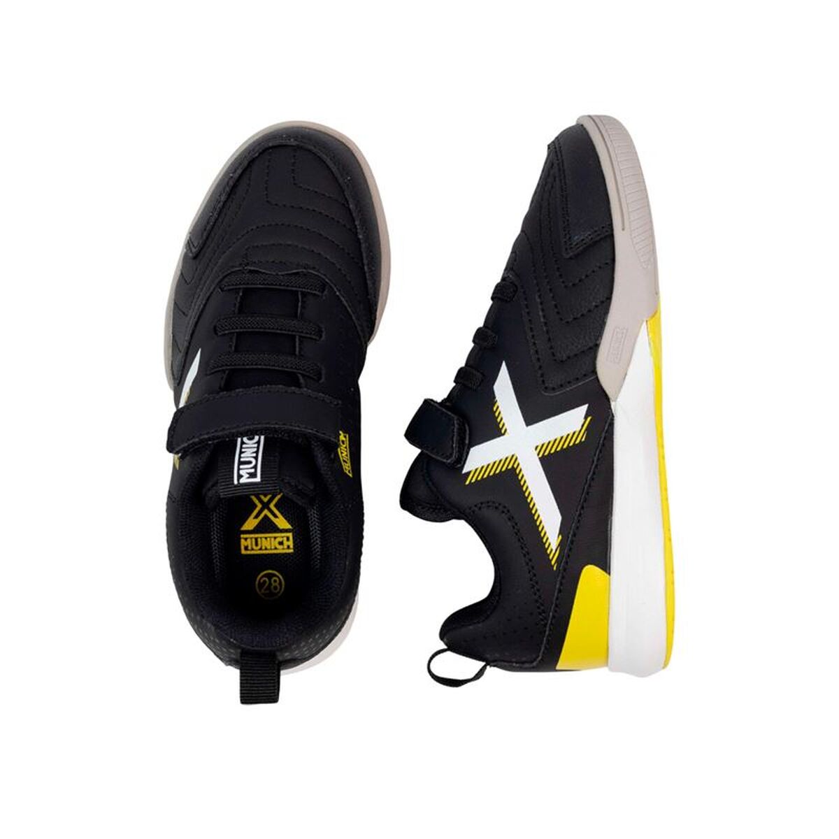 Încălțăminte de Fotbal Sală pentru Copii Munich Rondito Kid Elastic Laces Negru