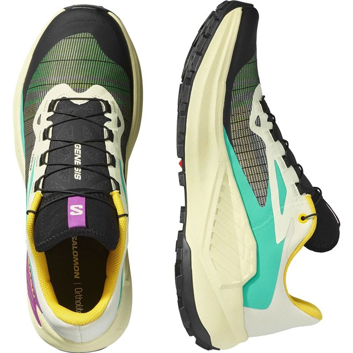 Pantofi trail pentru bărbați (alergare montană) Salomon Genesis Bej