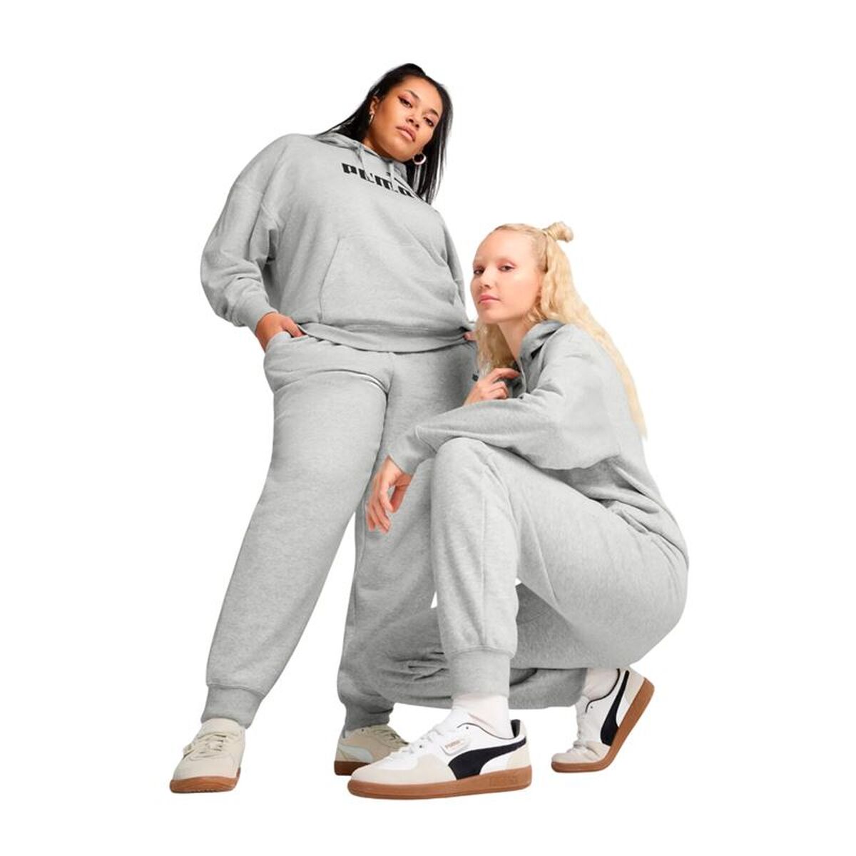 Pantaloni lungi de sport Puma Essentials Small No. 1 Logo Gri deschis Femeie