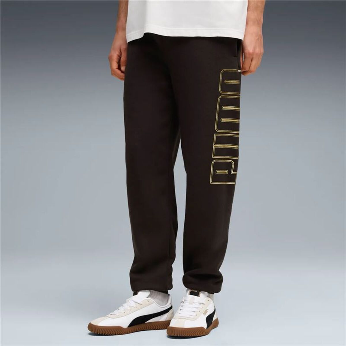 Pantaloni lungi de sport Puma Maximal Metallic Swe Negru Bărbați