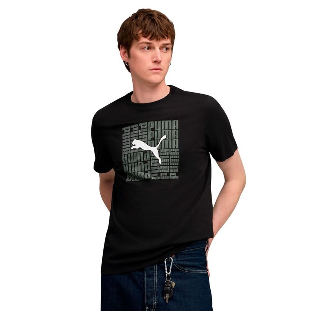 Tricou cu Mânecă Scurtă Bărbați Puma Graphic Box Negru