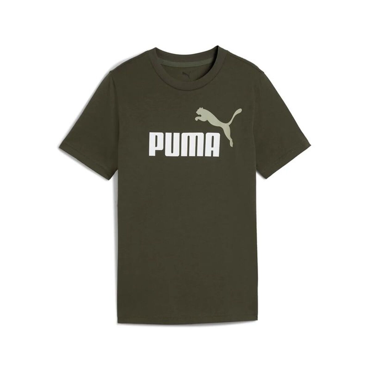 Tricou cu Mânecă Scurtă pentru Copii Puma Essentials 2 Color No.1 Log Măslină
