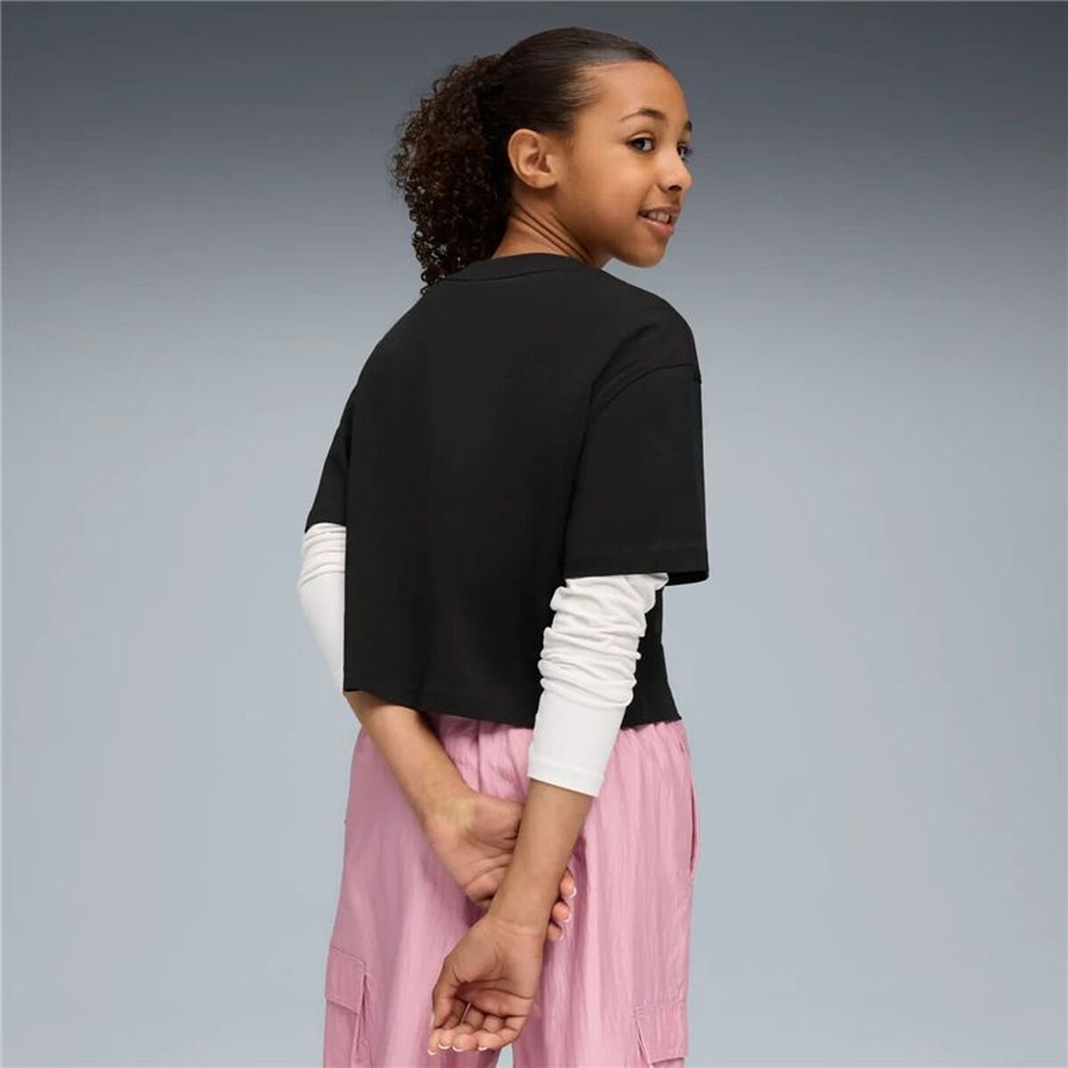 Tricou cu Mânecă Scurtă pentru Copii Puma Essentials 2 Color No. 1 Negru