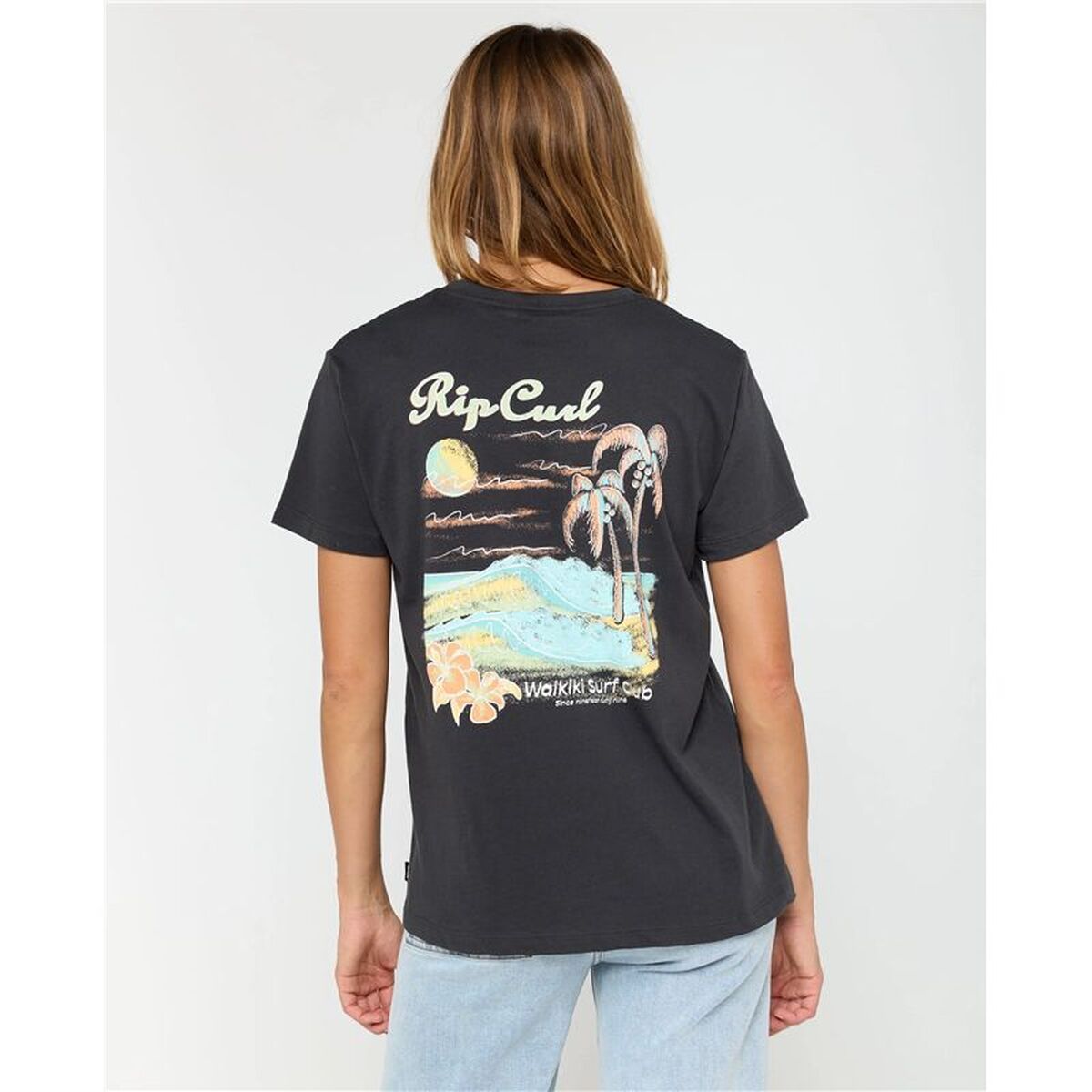 Tricou cu Mânecă Scurtă Femei Rip Curl Waikiki Standard Negru