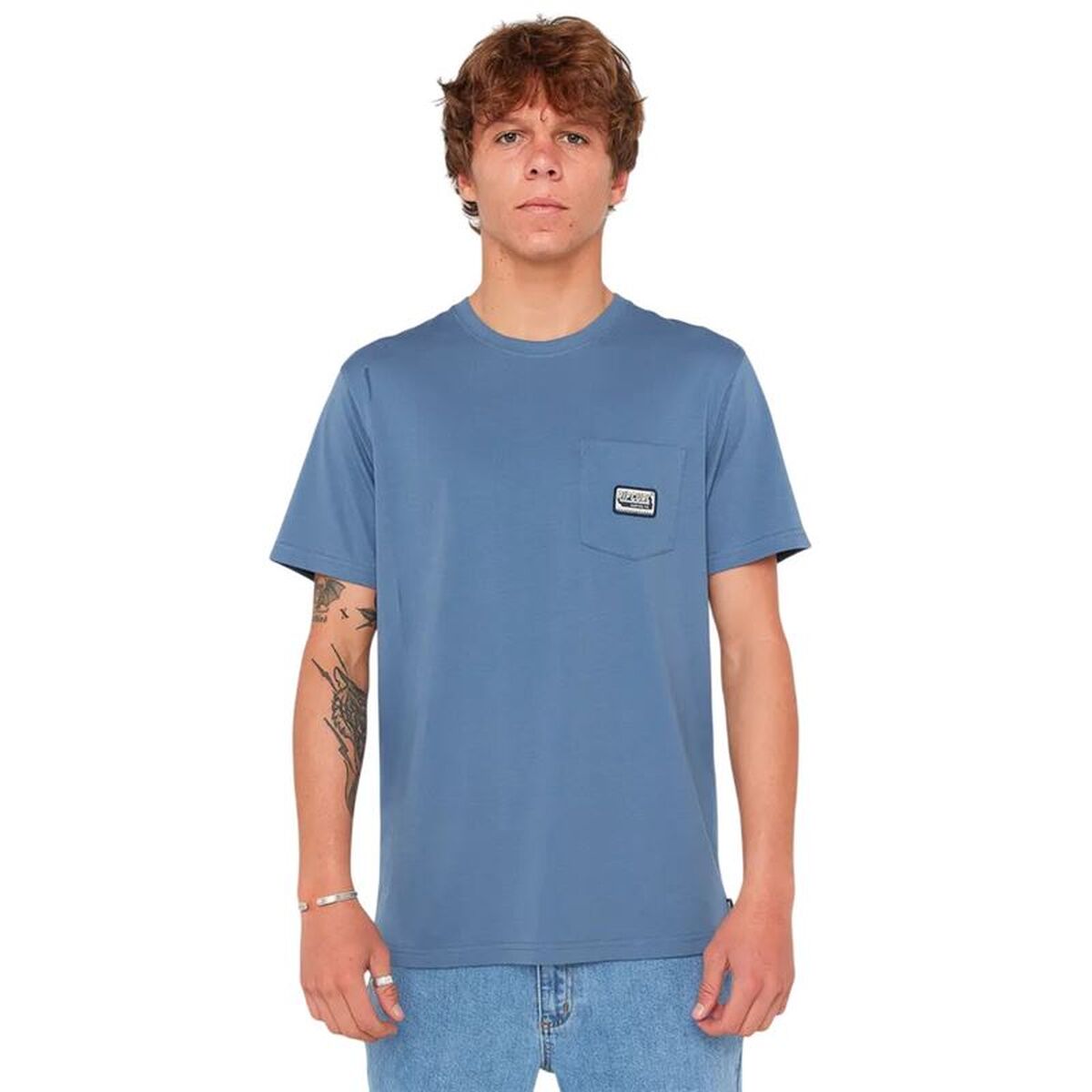 Tricou cu Mânecă Scurtă Bărbați Rip Curl Sportline Badge Ss Tee Indigo