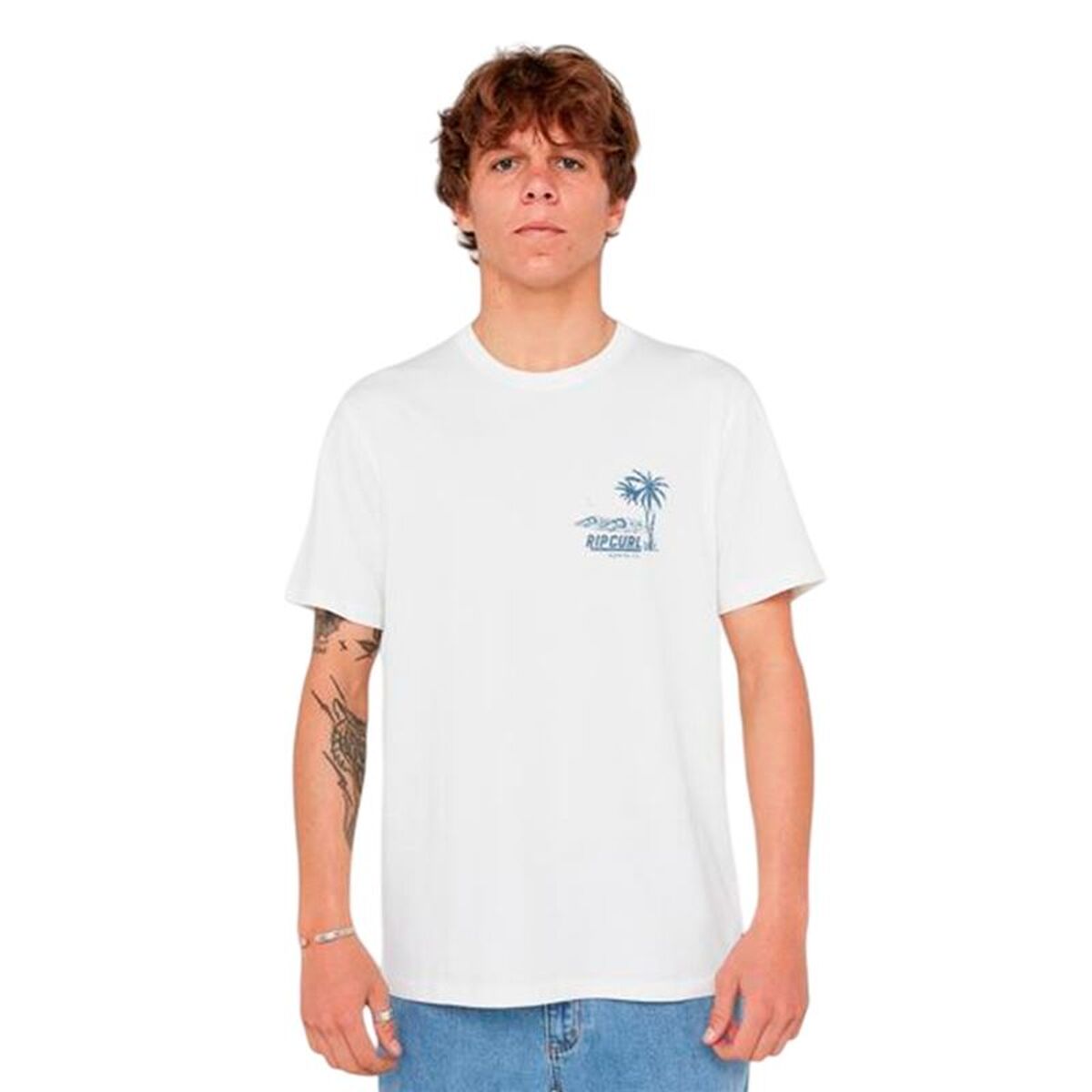 Tricou cu Mânecă Scurtă Bărbați Rip Curl Sportline Tubular Tee Alb