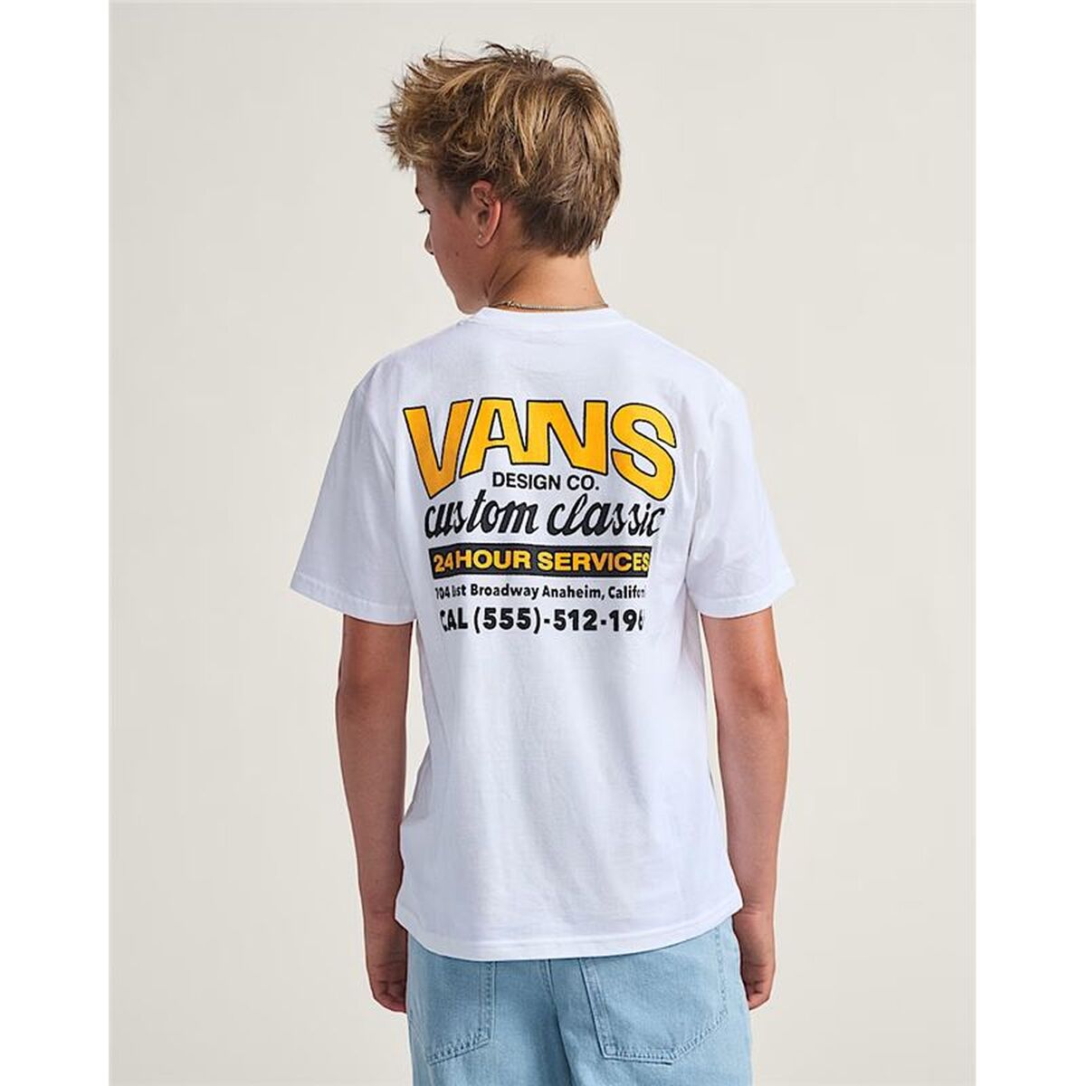 Tricou cu Mânecă Scurtă pentru Copii Vans Shop Front Alb