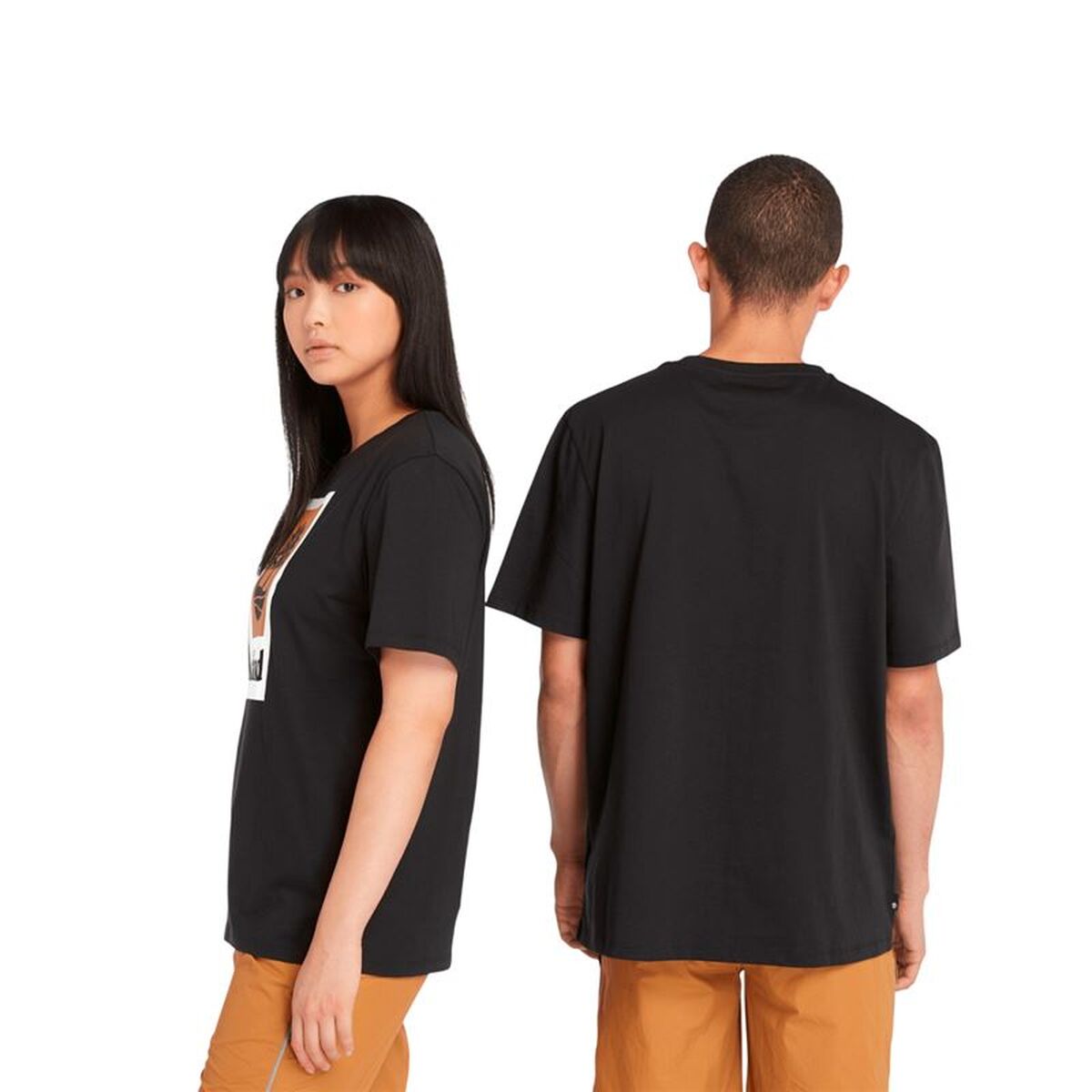 Tricou cu Mânecă Scurtă Bărbați Timberland Stack Logo Colored Short Sleeve Negru